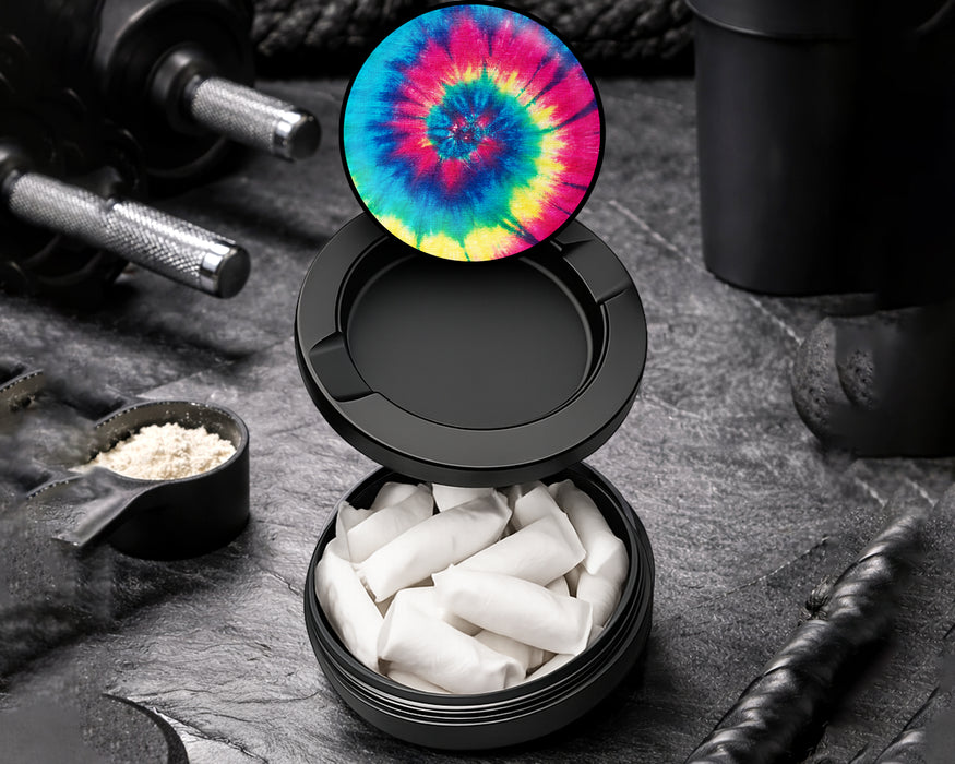 Snus Storage Case Peace, Love and Tie Dye Black