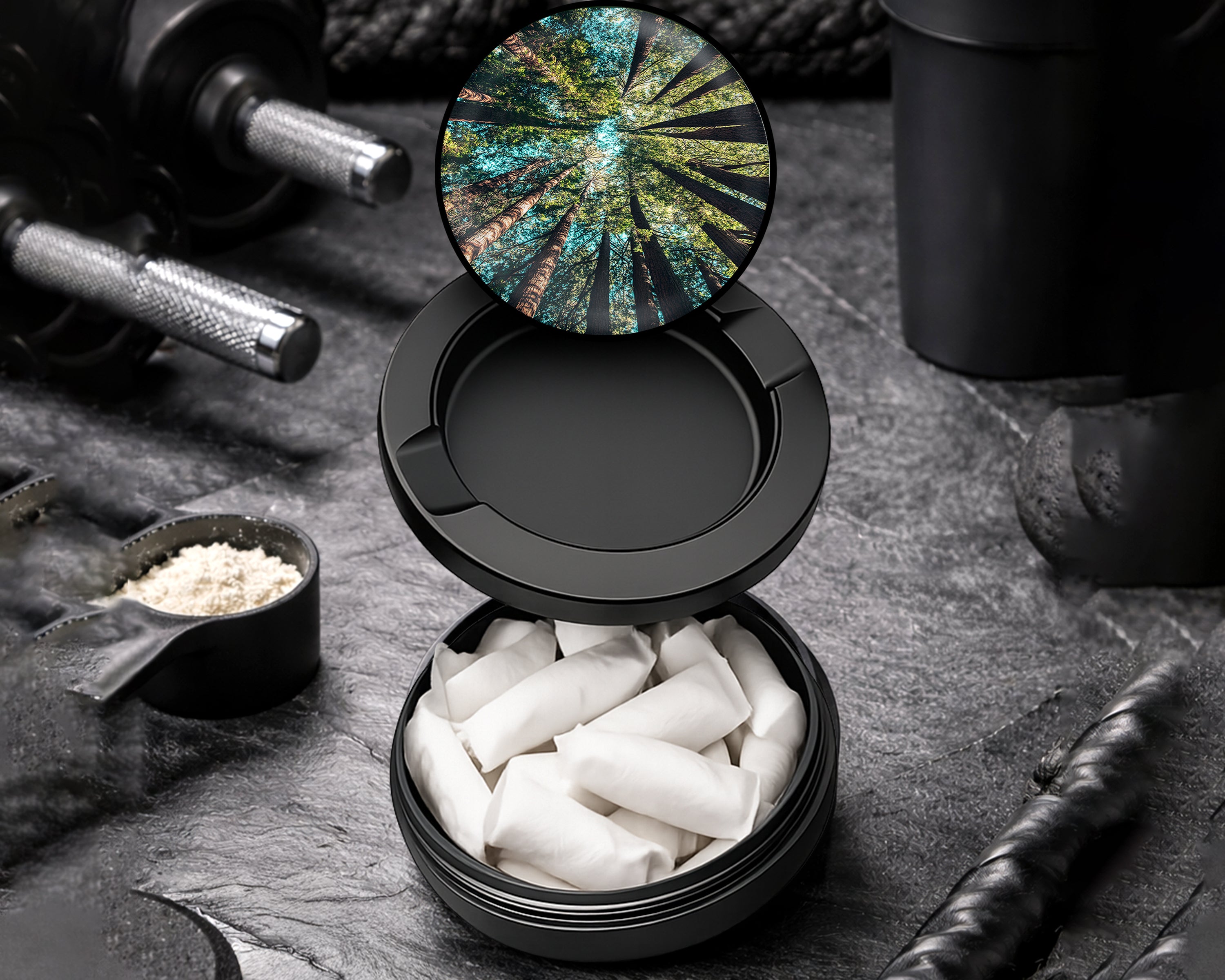 Snus Storage Case Trees Forest Black