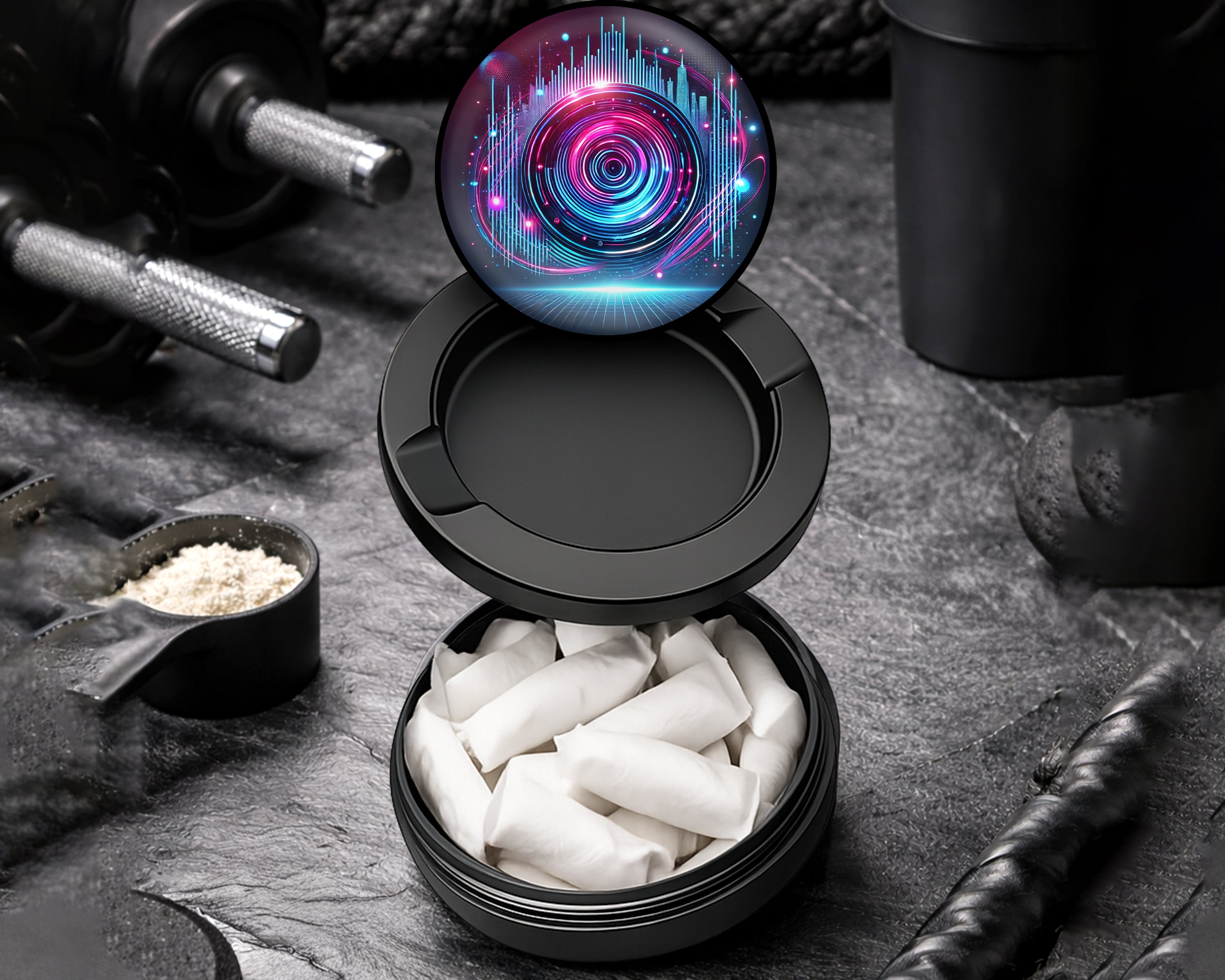 Snus Storage Case Neon Lights Black