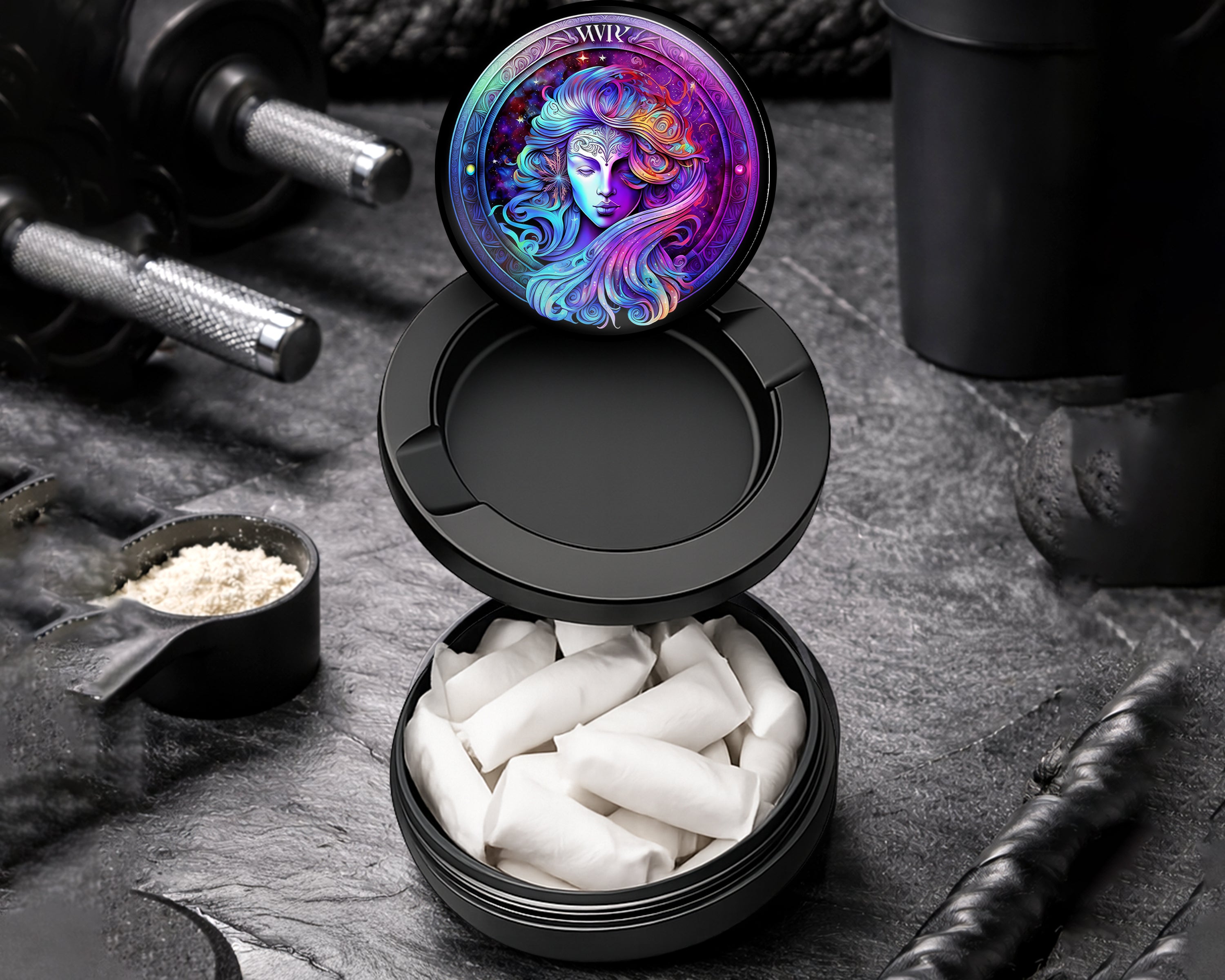 Snus Storage Case Virgo Zodiac Sign Gift Black