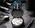 Snus Storage Case Cute Cats Staring At The Night Black