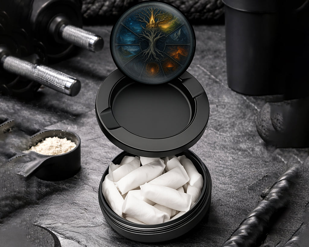 Snus Storage Case Yggdrasil Nine Realms Wheel Black