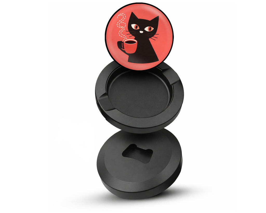 Retro Cat Minimalist Snus Storage Case Bottle Opener