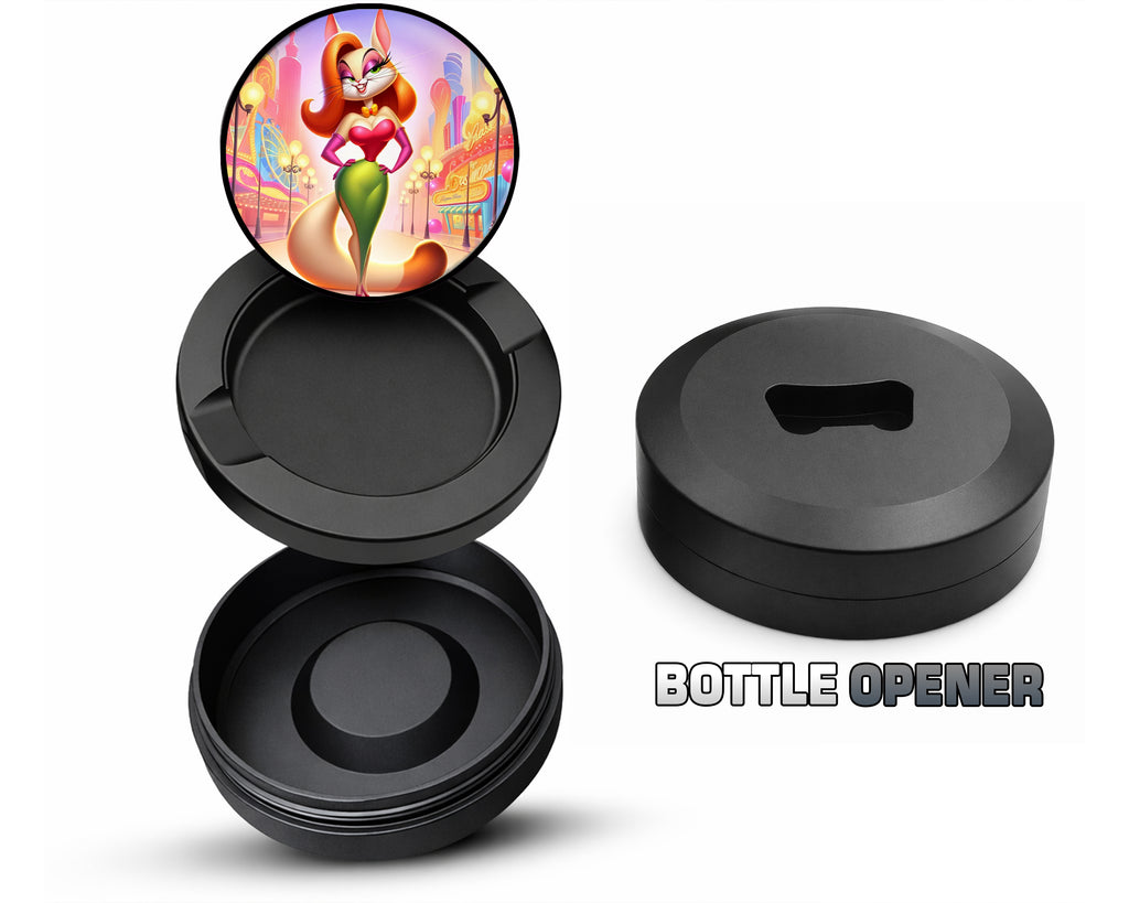 Jessica Rabbit as a Cat Grinder, Bombshell Feline Animated Snus Storage Case Bottle Opener