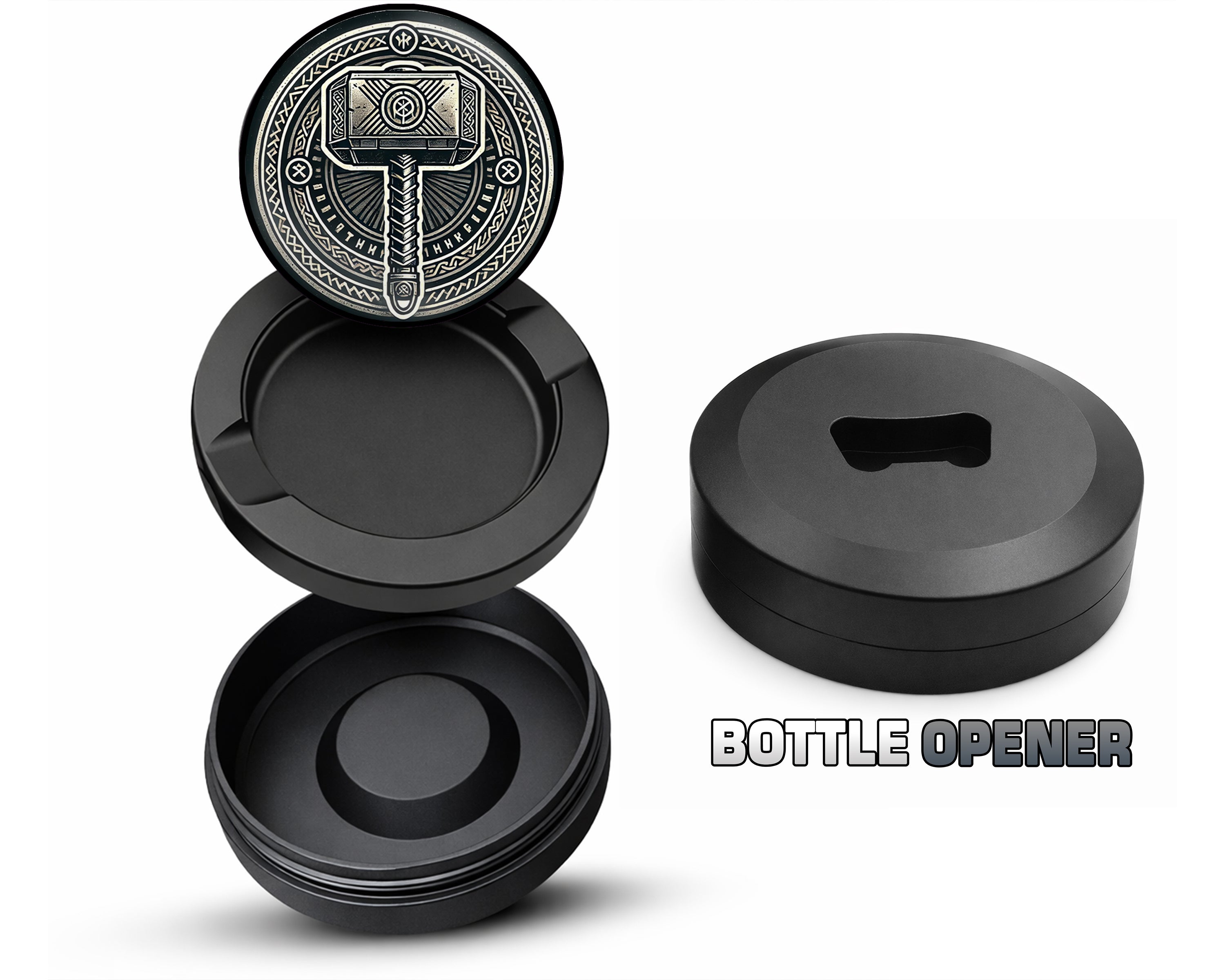 Thor's Hammer Mjolnir Snus Storage Case Bottle Opener