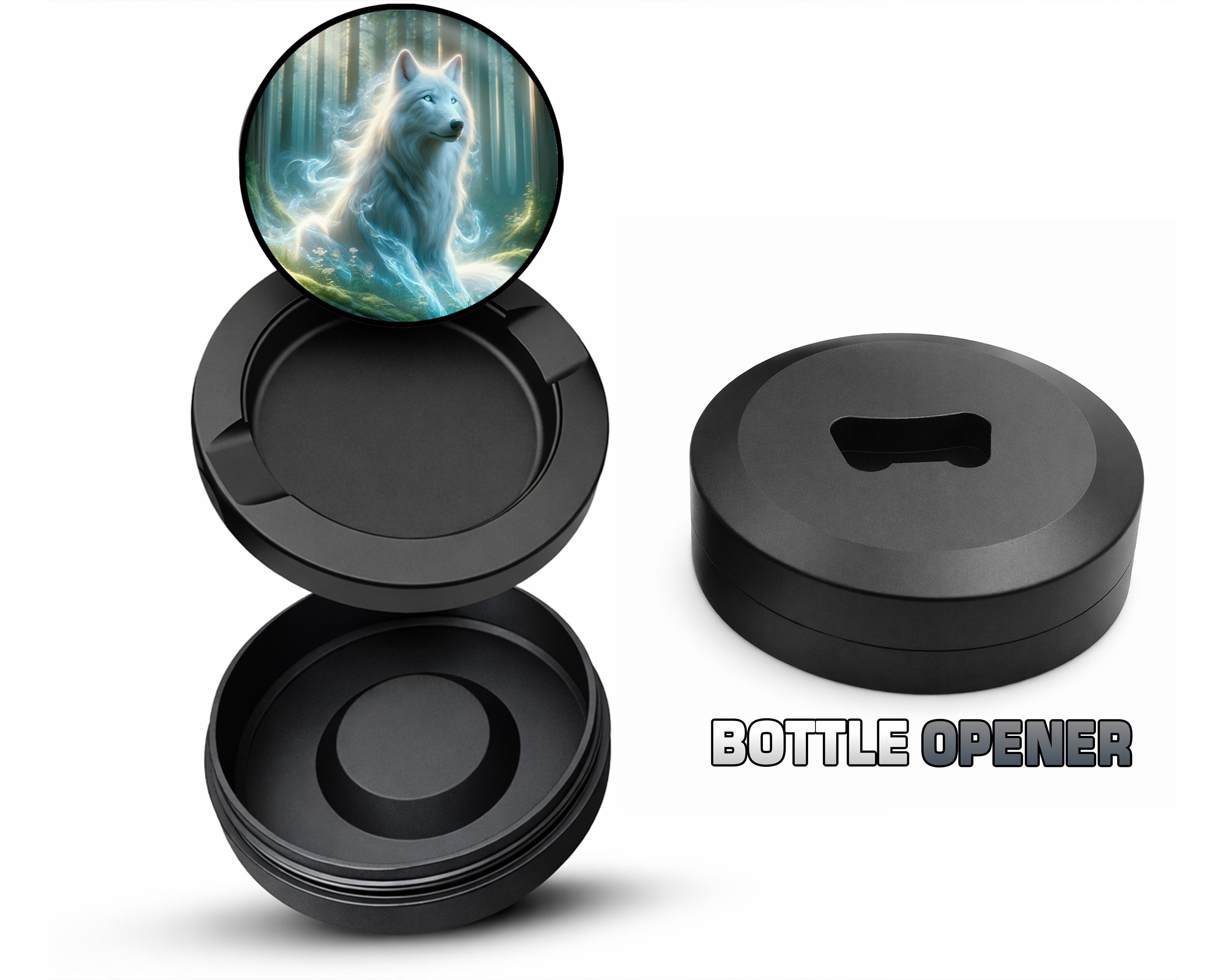 Wolf In A Mystical Forest Snus Storage Case Bottle Opener