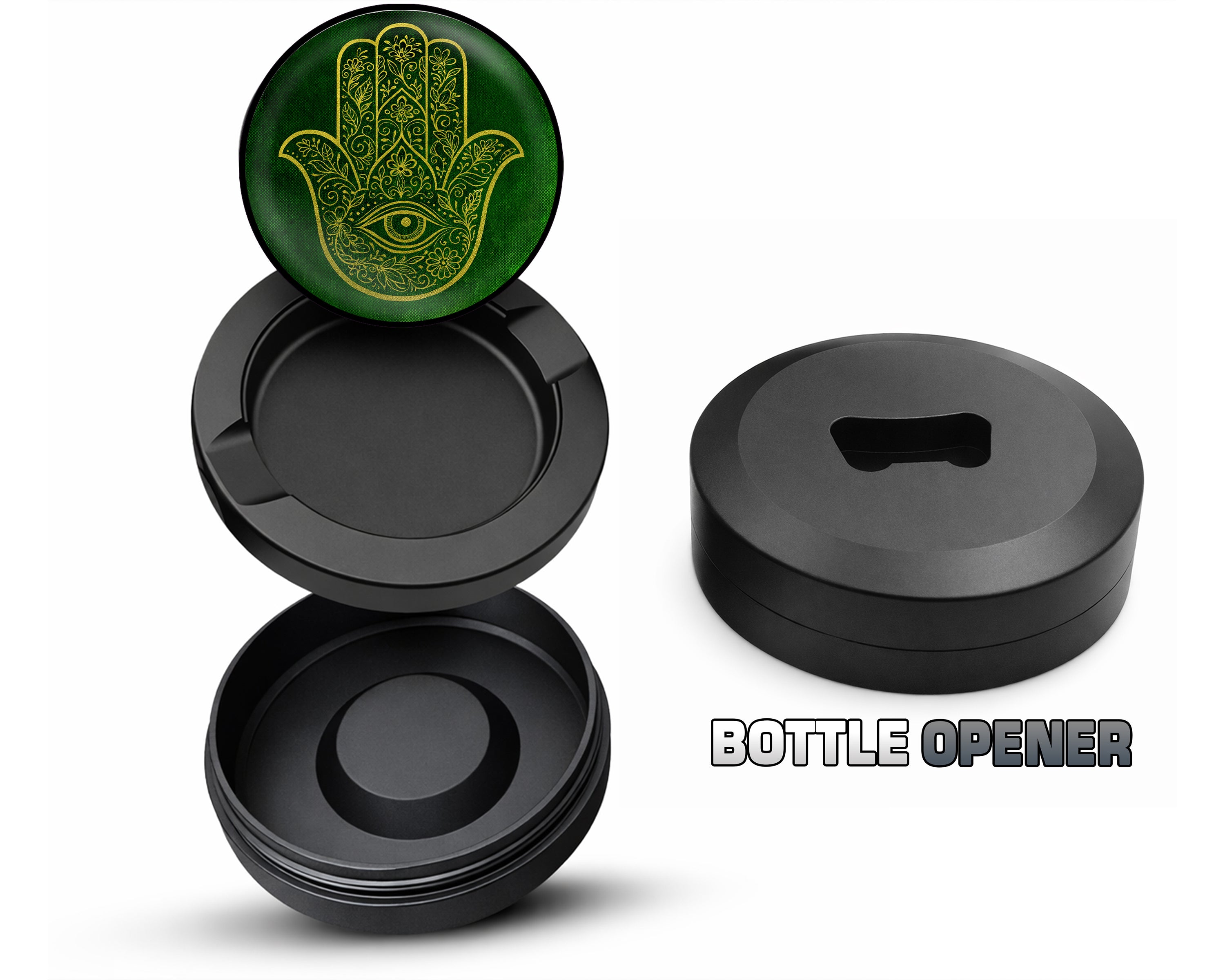 Golden Hamsa Hand Snus Storage Case Bottle Opener