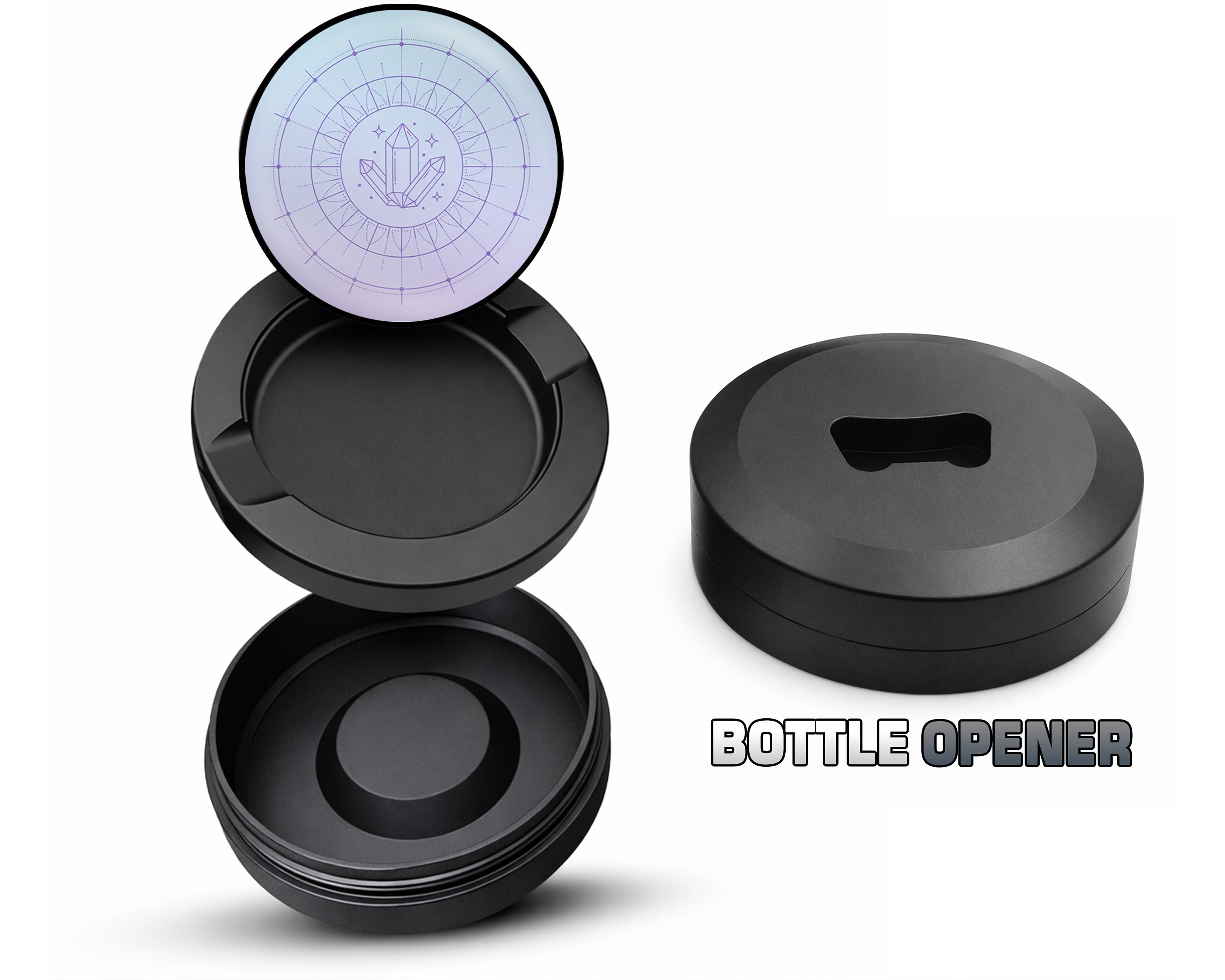 Celestial Crystal Energy Grid Snus Storage Case Bottle Opener