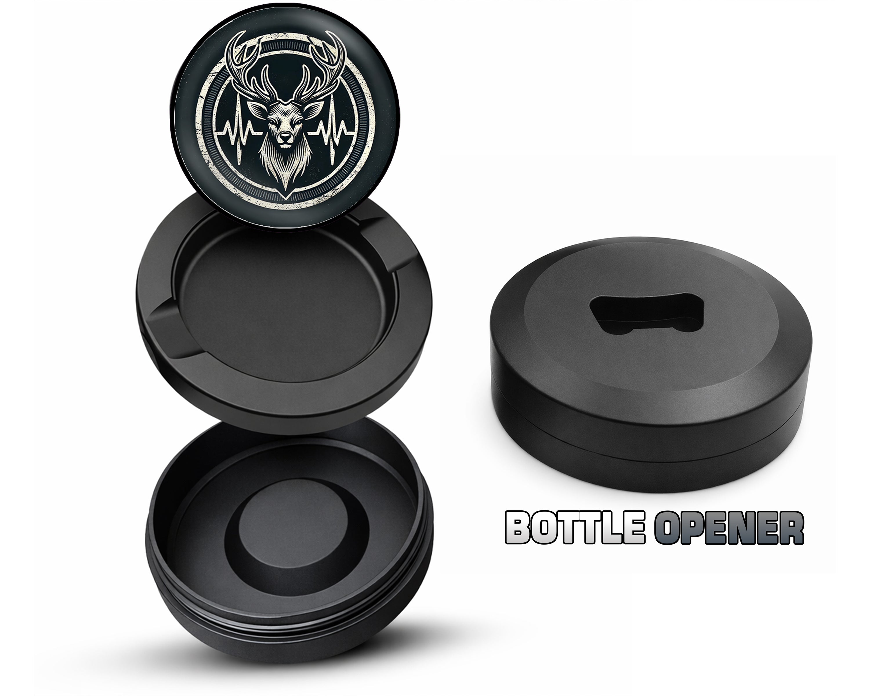 Deer Hunting Heartbeat Snus Storage Case Bottle Opener