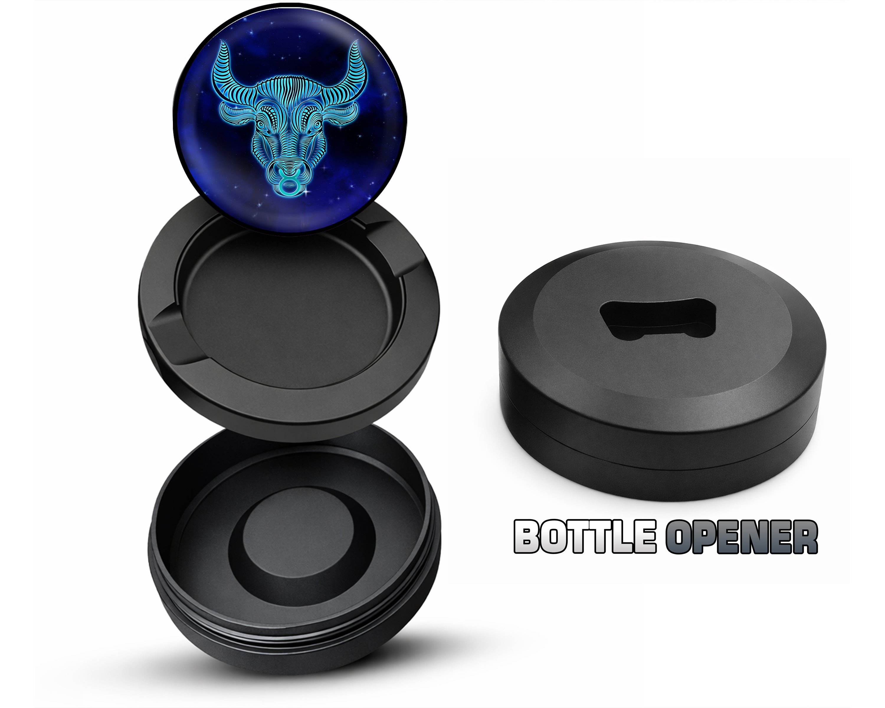 Taurus Zodiac Grinder Snus Storage Case Bottle Opener