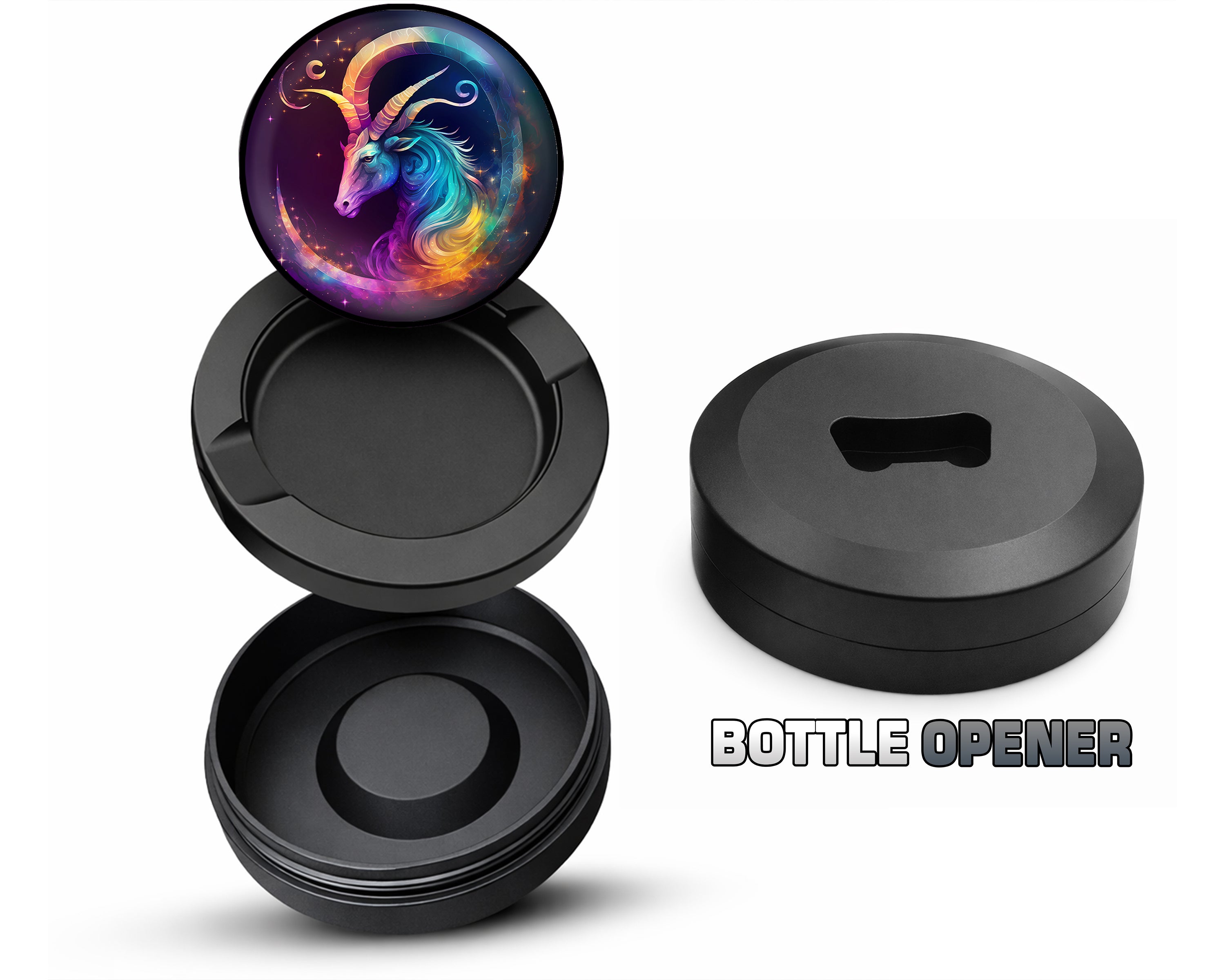 Capricorn Zodiac Goat Symbol Birth Sign Snus Storage Case Bottle Opener