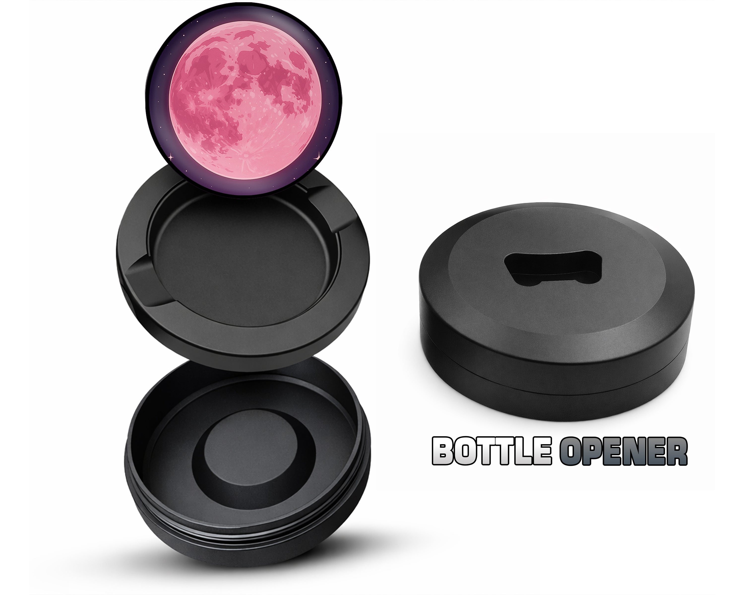 Anime Rose Pink Full Moon Aesthetic Snus Storage Case Bottle Opener