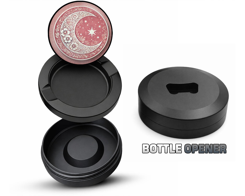 Crescent Moon with Stars Snus Storage Case Bottle Opener