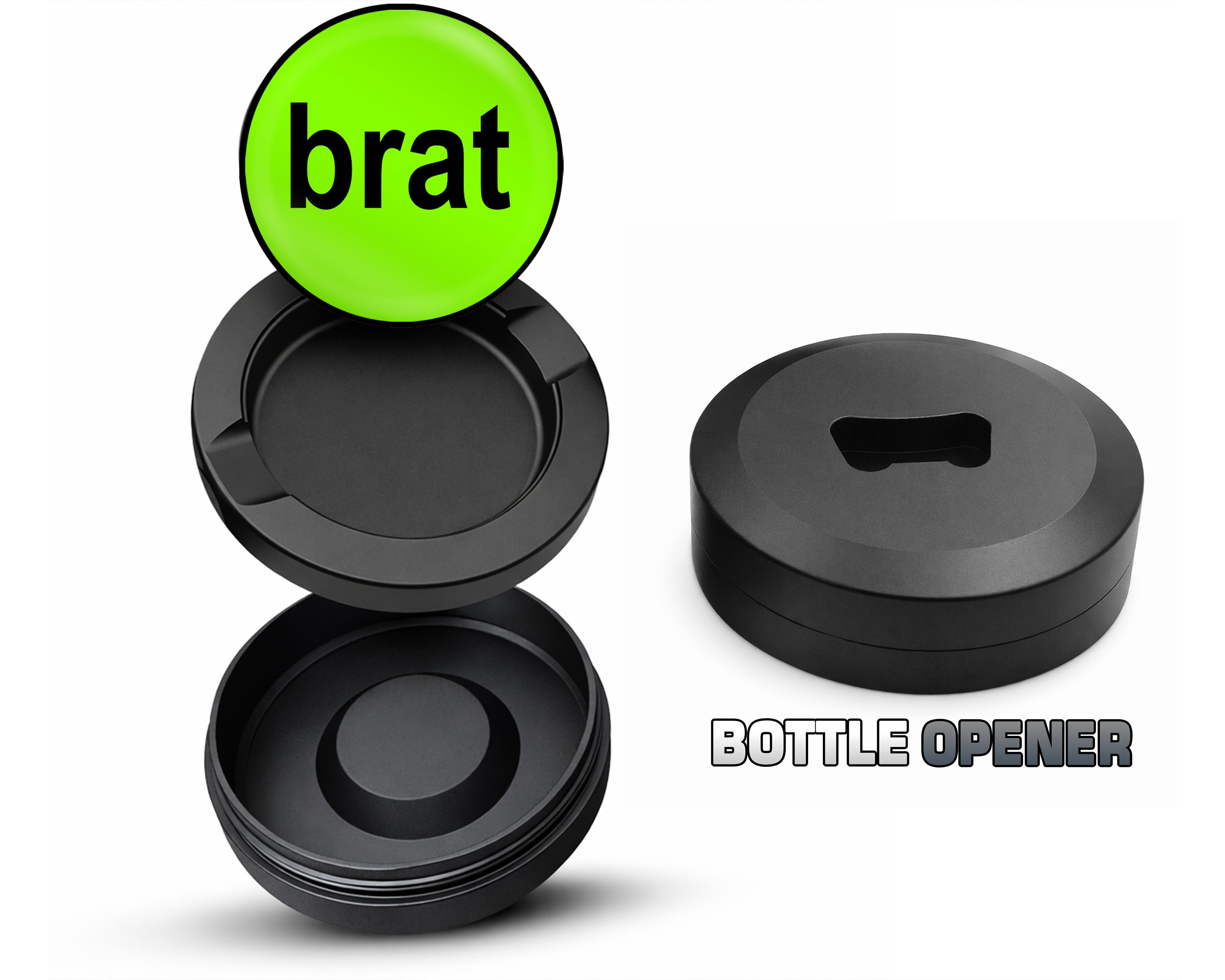 Brat Lime Green Grinder Snus Storage Case Bottle Opener