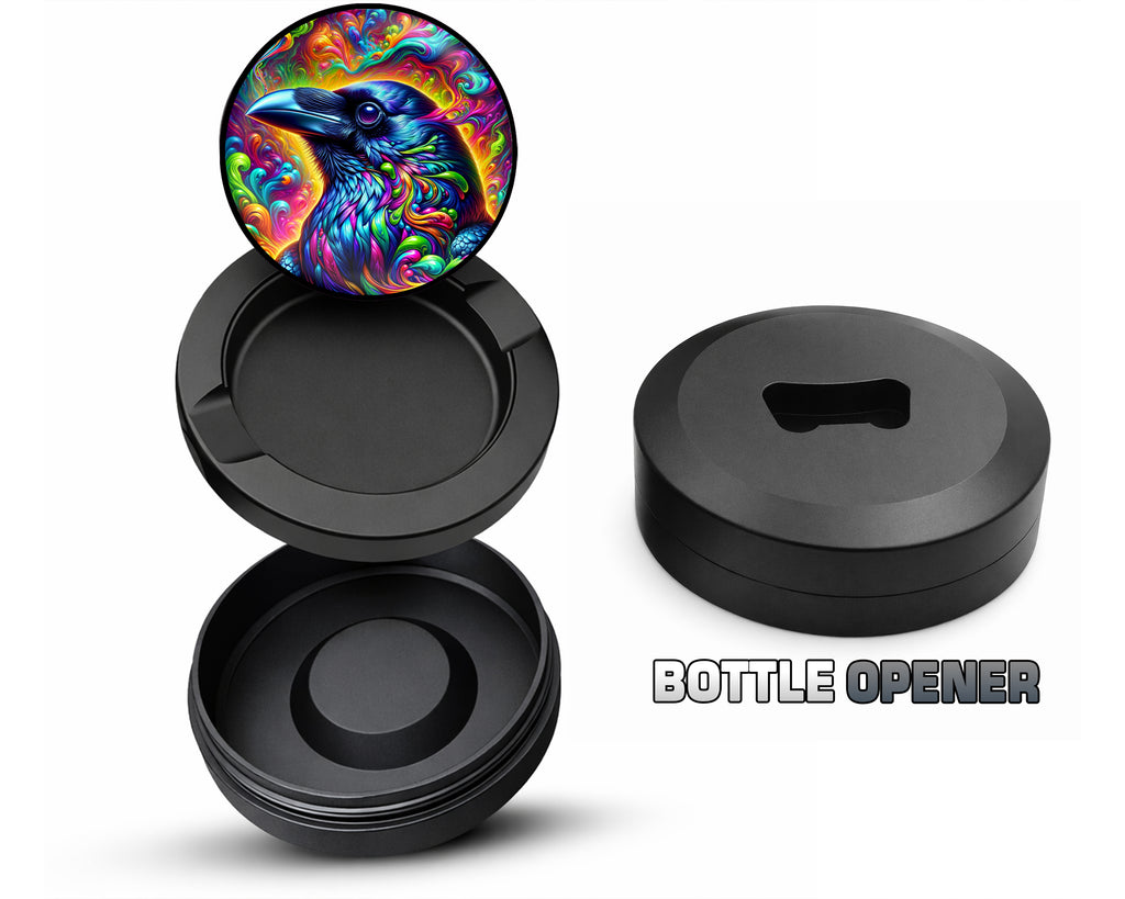 Trippy Raven Snus Storage Case Bottle Opener