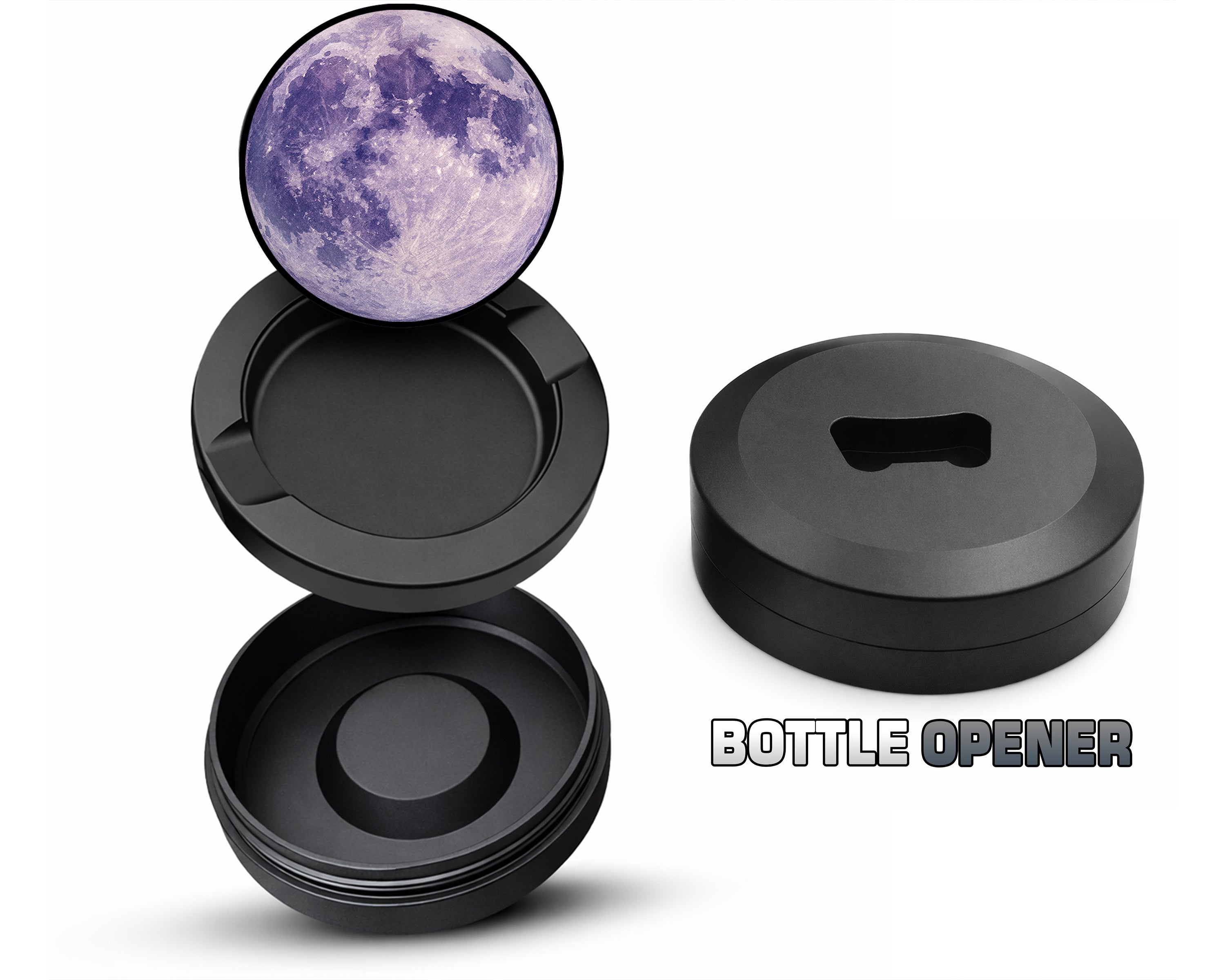 Purple Full Moon Aesthetic Celestial Art Snus Storage Case Bottle Opener