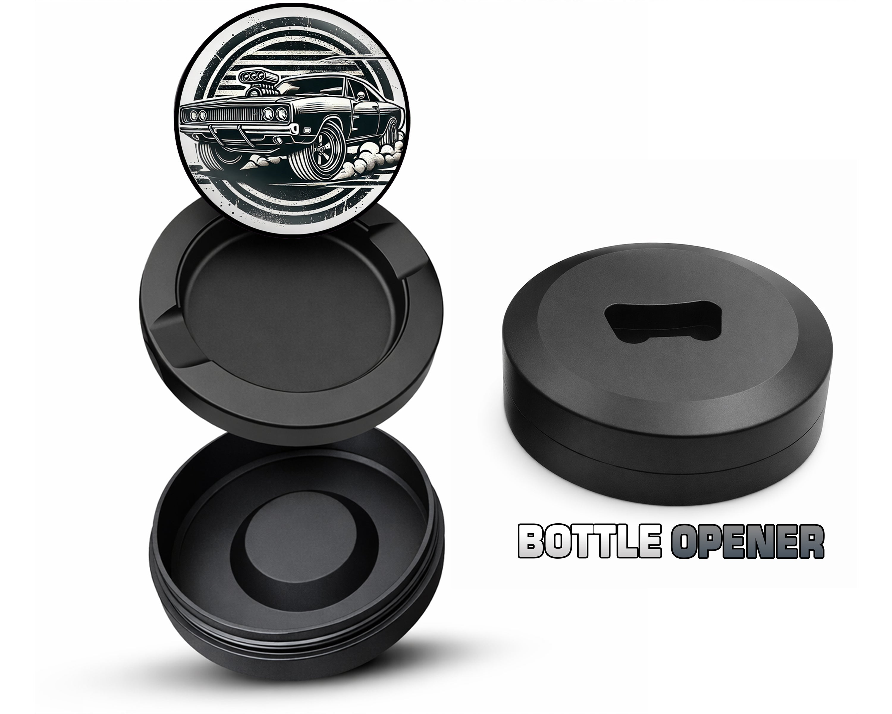 Muscle Car Snus Storage Case Bottle Opener