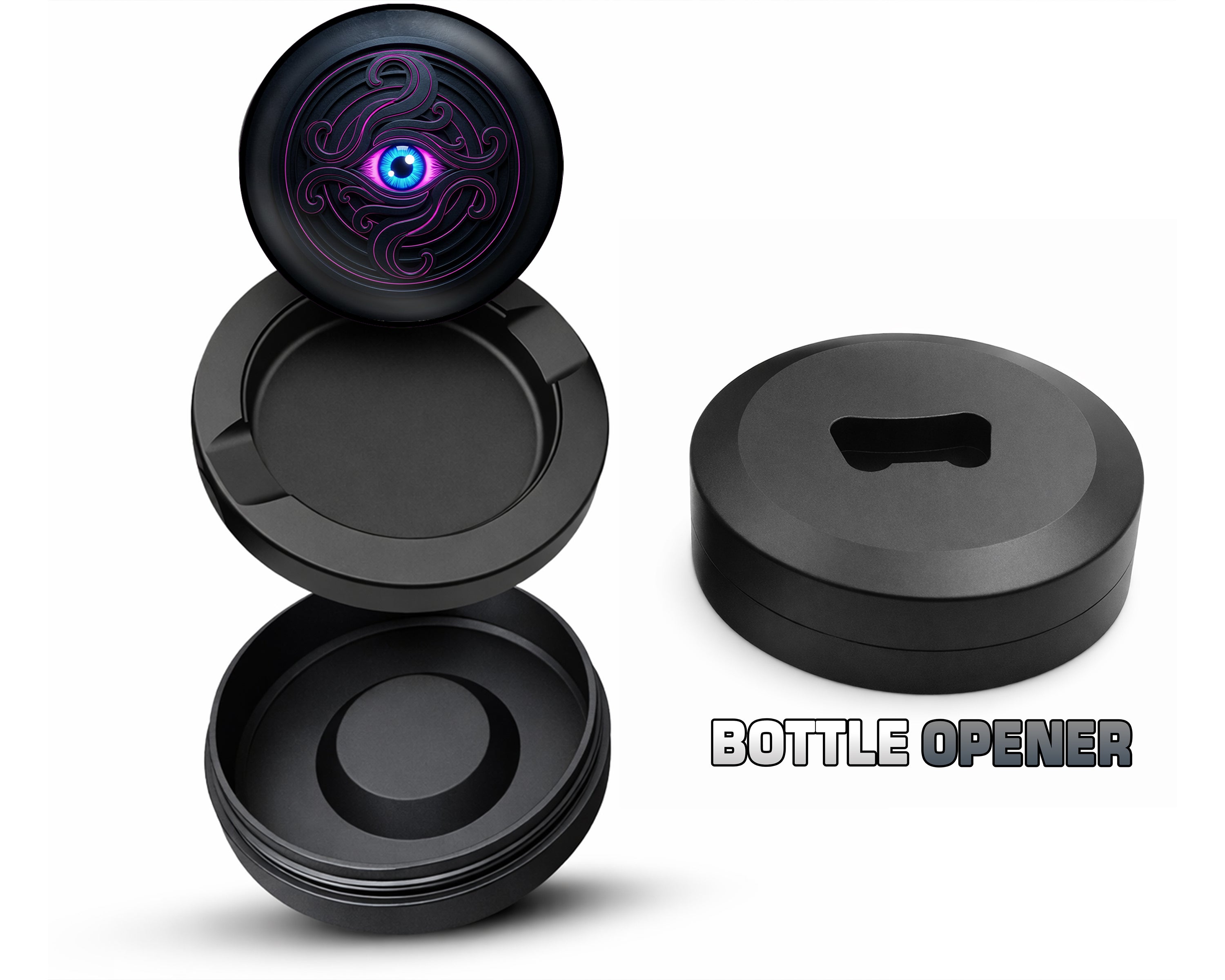 Neon Eye Chaos Sigil Snus Storage Case Bottle Opener