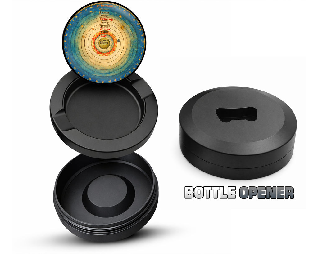 Geocentric Earth-Centered Cosmos Snus Storage Case Bottle Opener