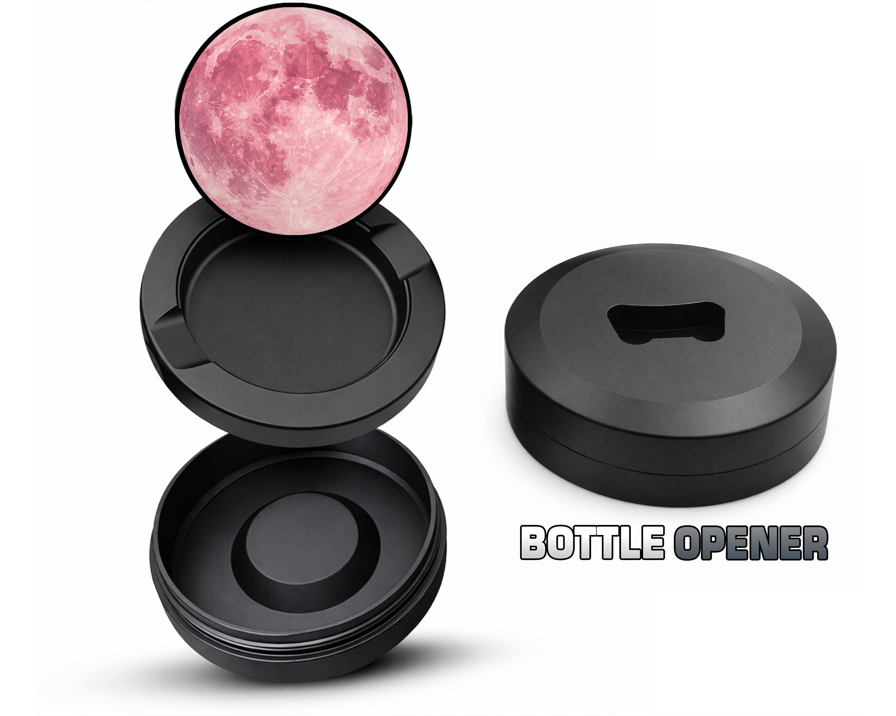 Soft Pink Moon Boho Celestial Vibes Snus Storage Case Bottle Opener