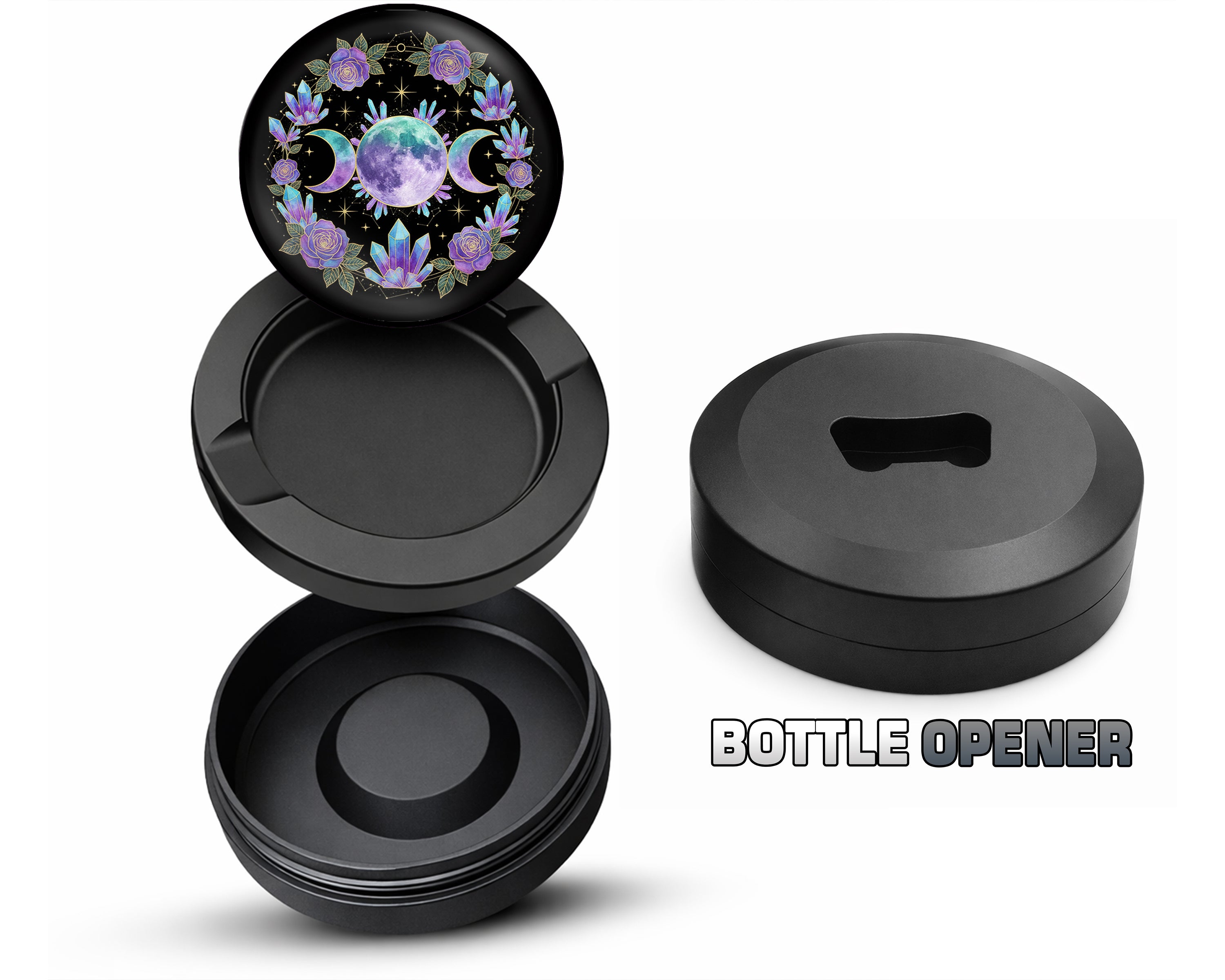Crystal Moon Goddess Mandala Snus Storage Case Bottle Opener