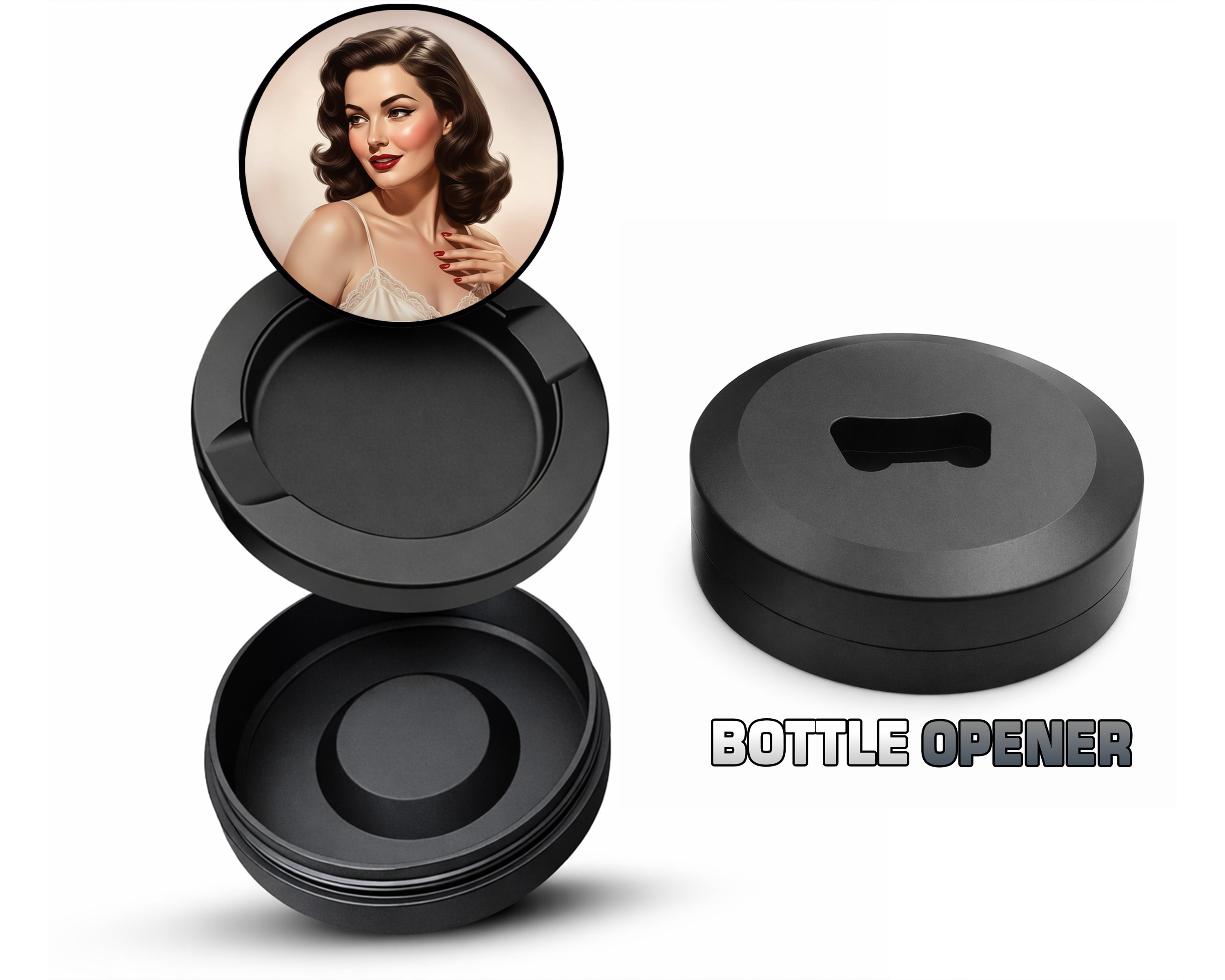 Classic Hollywood Pinup Glam Snus Storage Case Bottle Opener