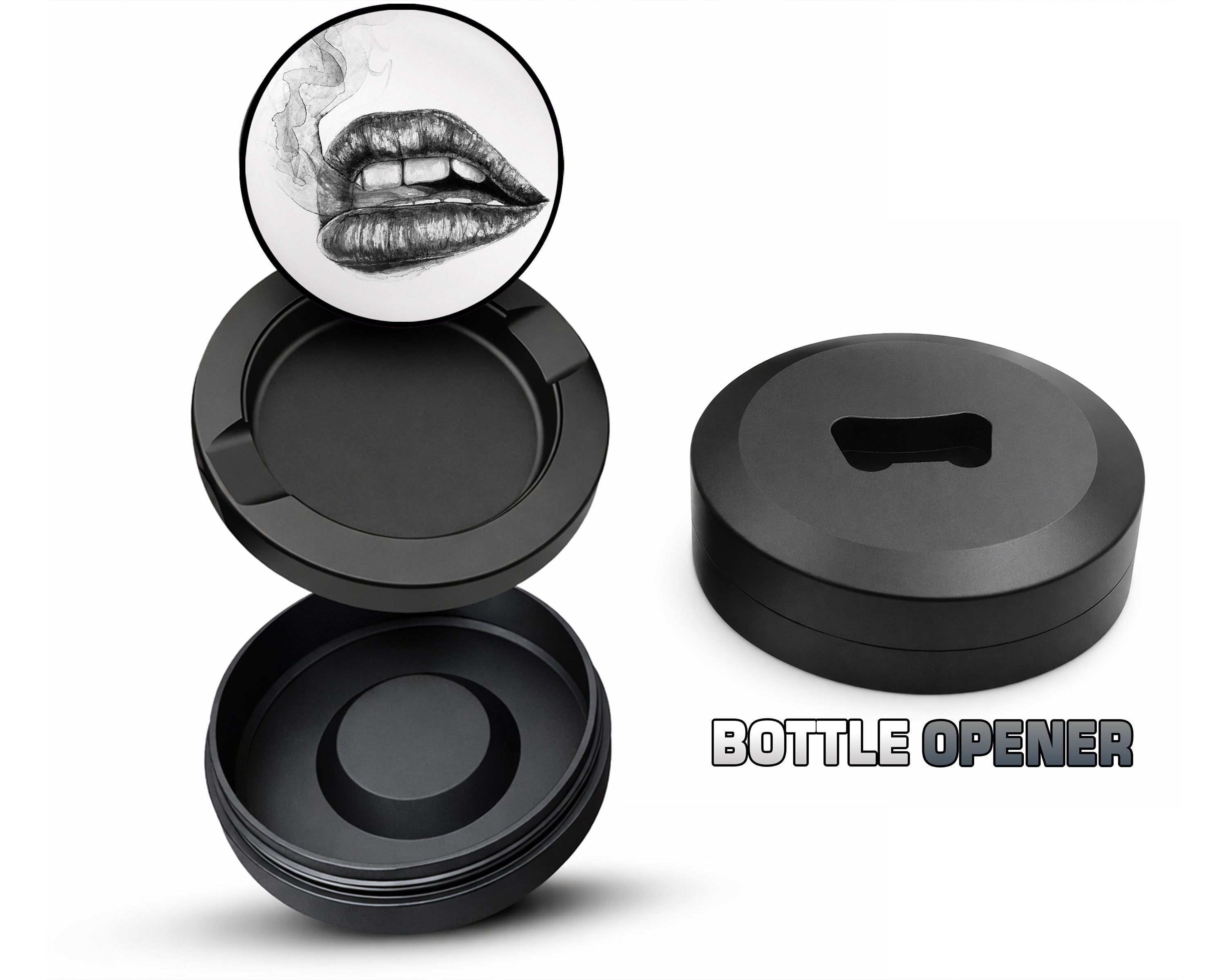 Lips Pencil Drawing Snus Storage Case Bottle Opener