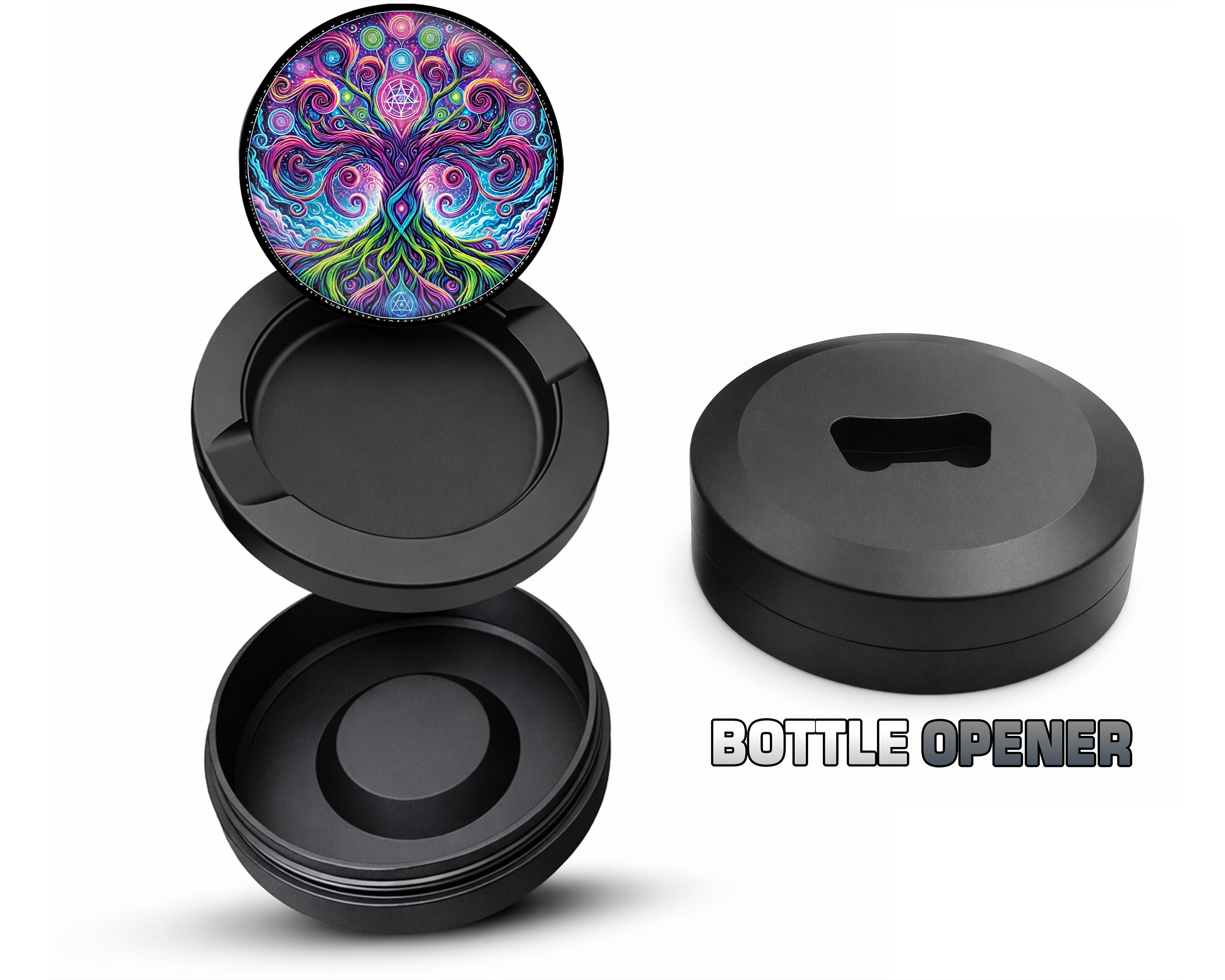 Psychedelic Yggdrasil, Old Norse Tree Of Life Snus Storage Case Bottle Opener