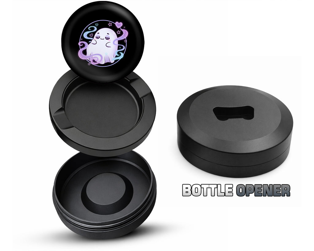 Cute Vaporwave Ghost Vibes Snus Storage Case Bottle Opener