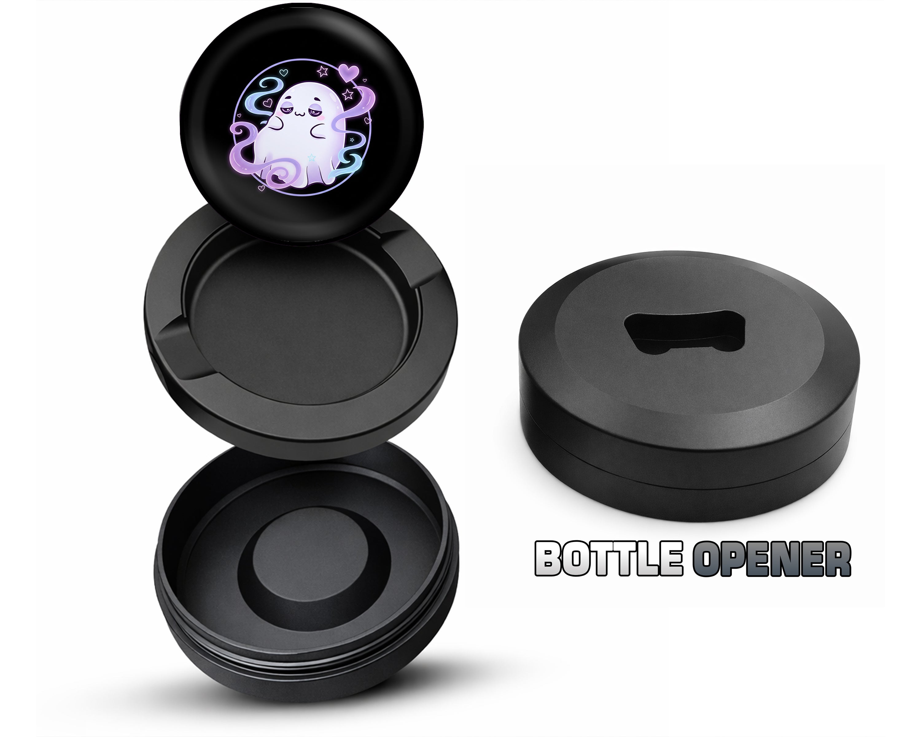 Cute Vaporwave Ghost Vibes Snus Storage Case Bottle Opener