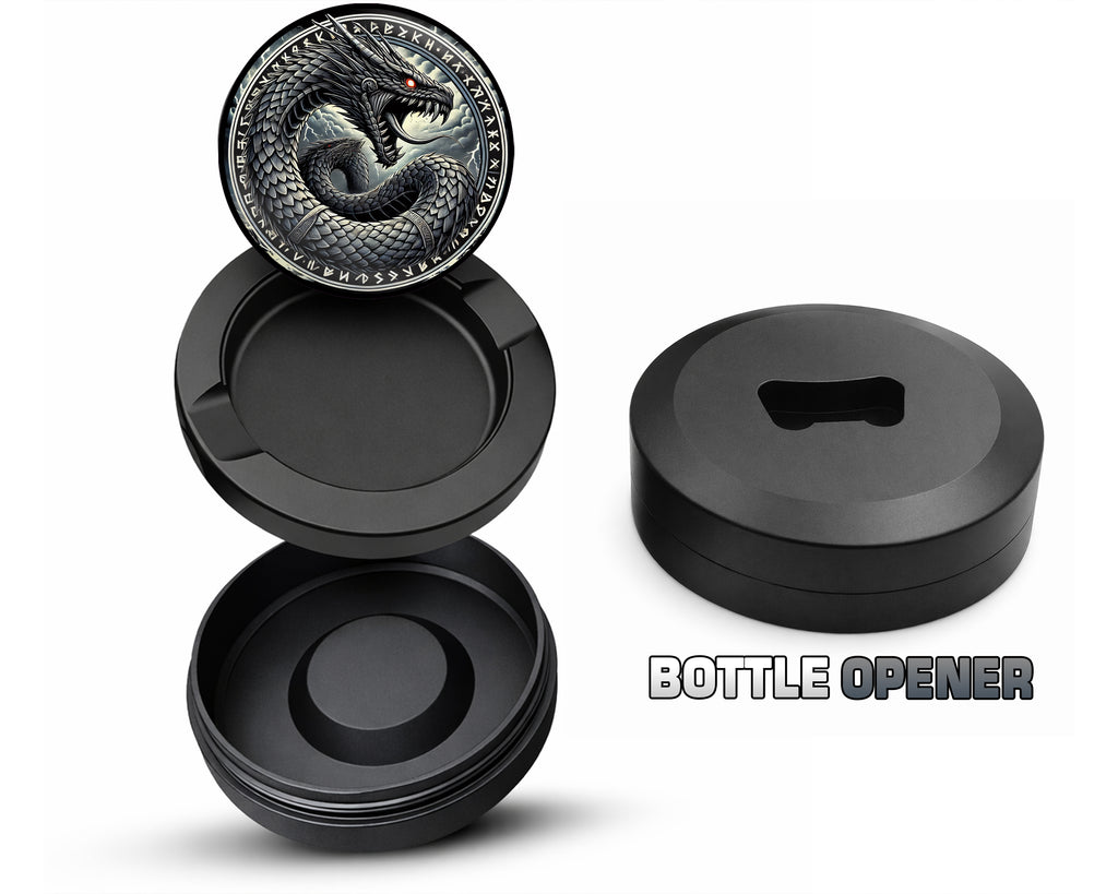 World Serpent Jormungandr Snus Storage Case Bottle Opener