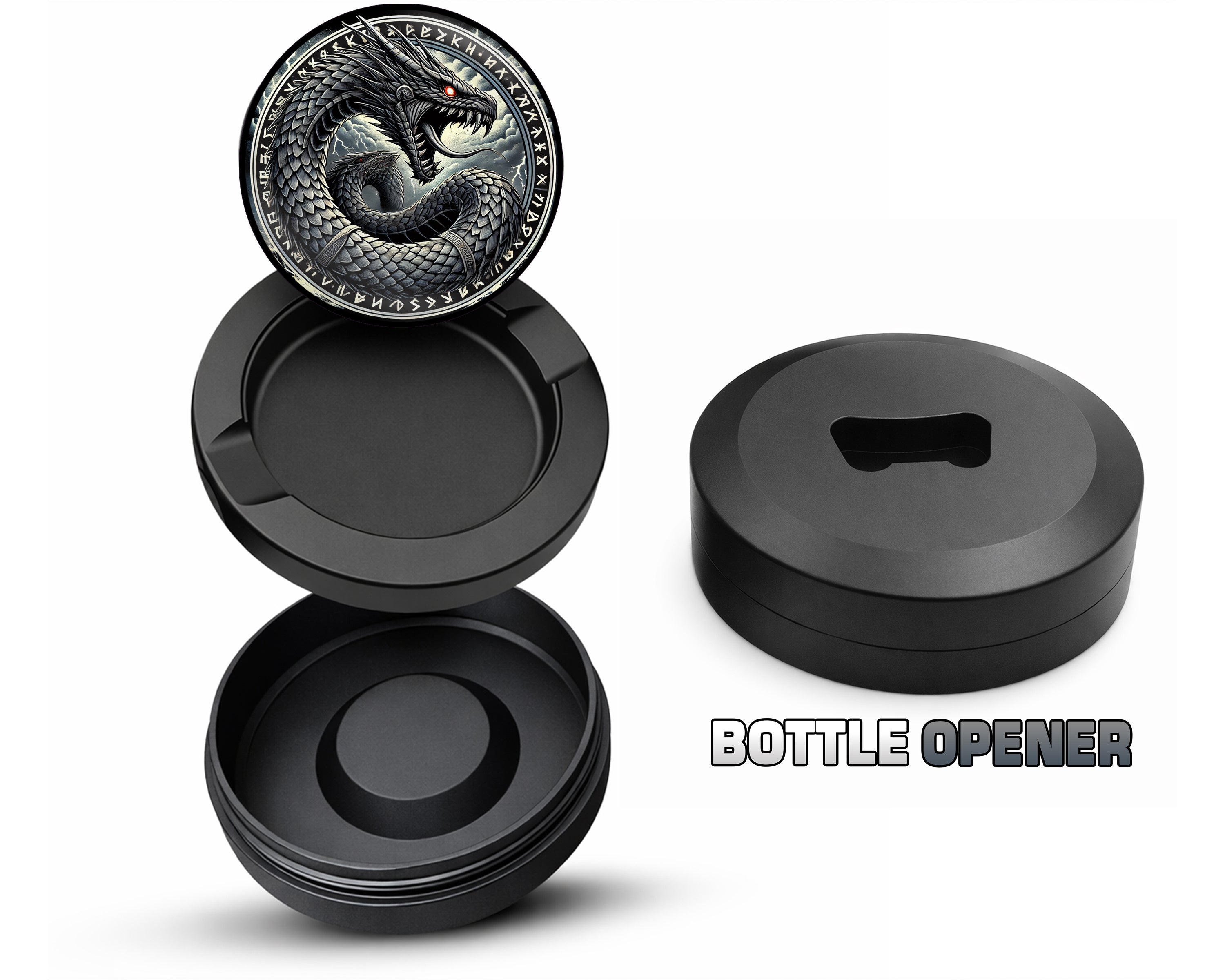 World Serpent Jormungandr Snus Storage Case Bottle Opener