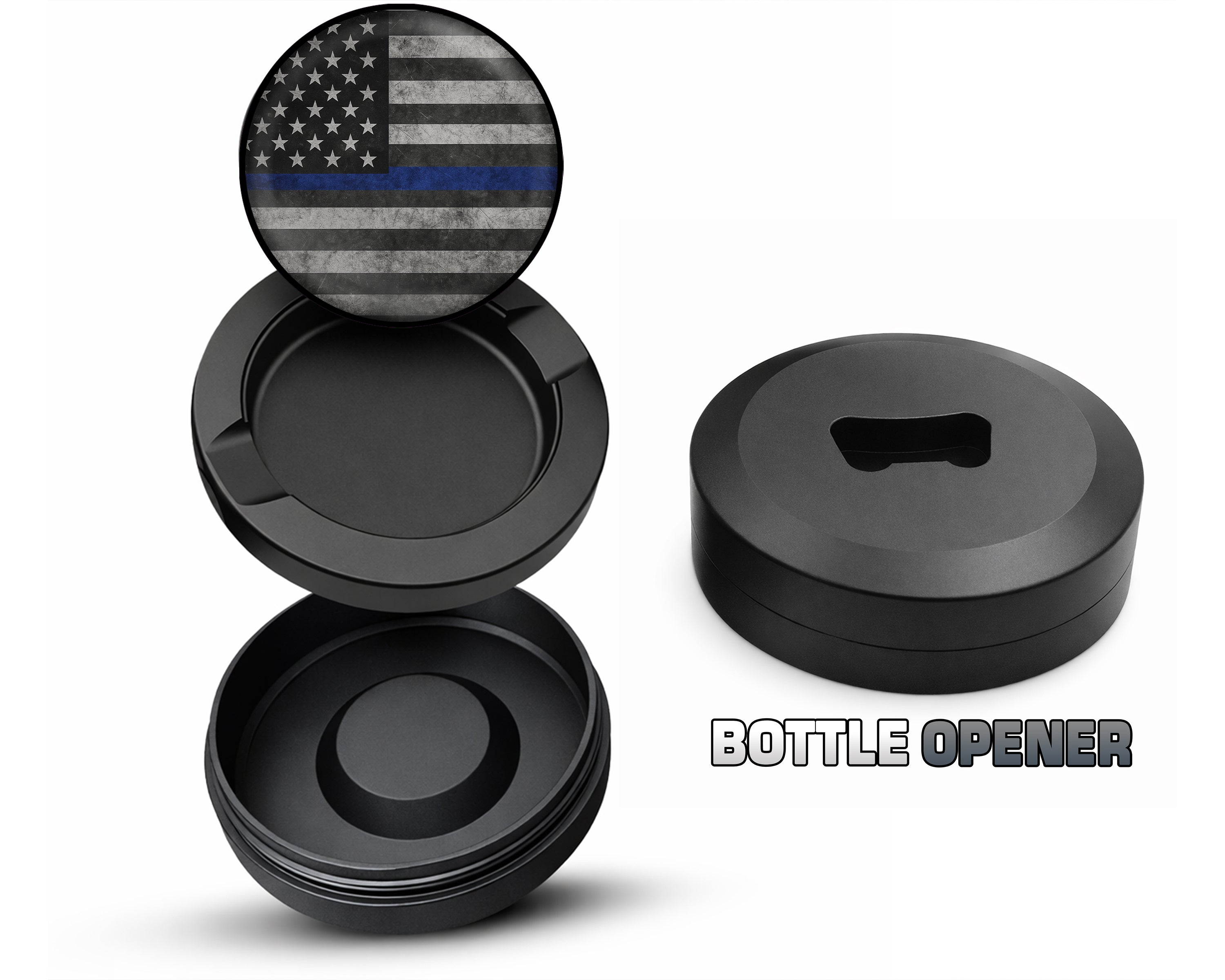 Flag Thin Blue Line Snus Storage Case Bottle Opener