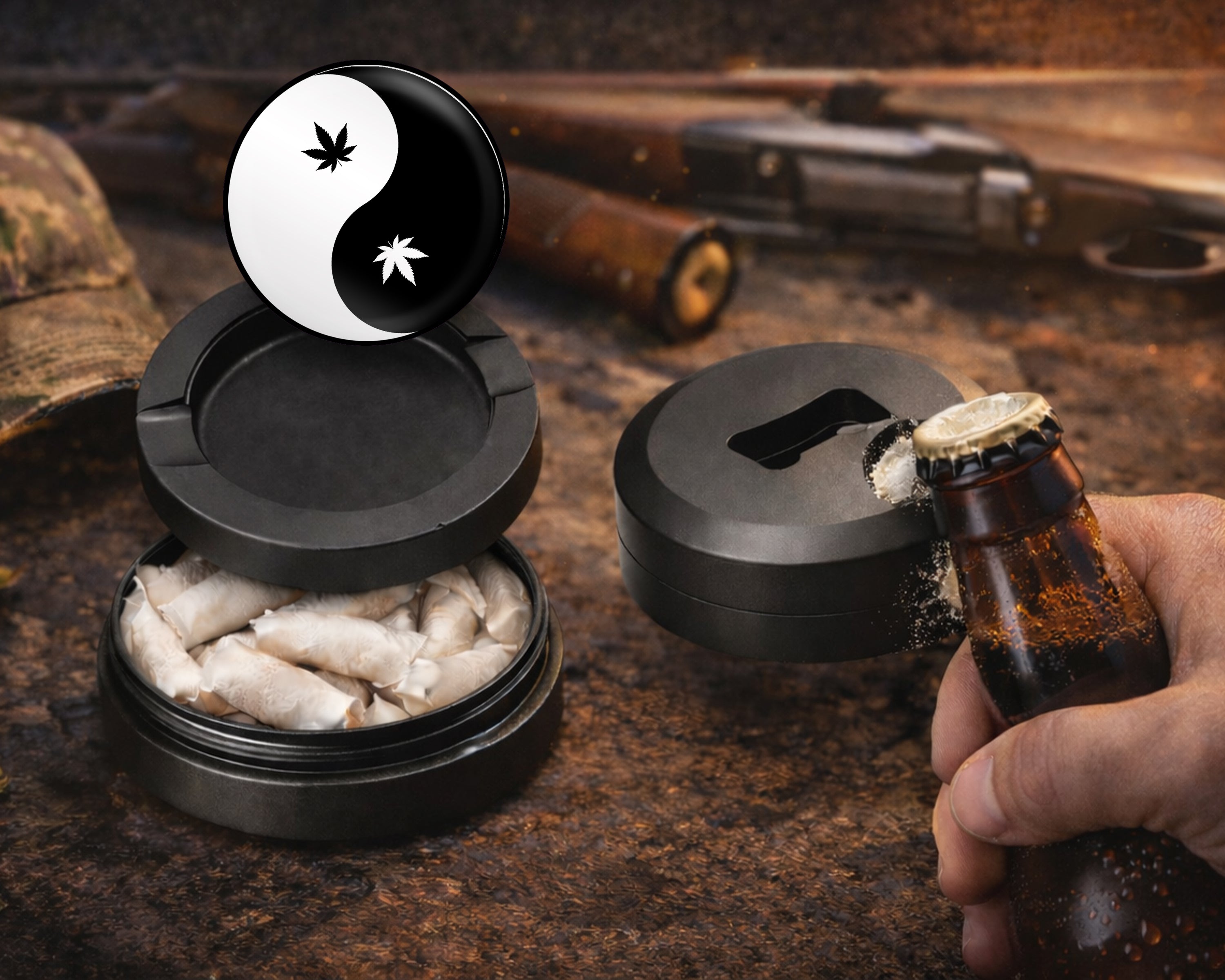 Yin Yang  Snus Storage Case Bottle Opener