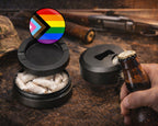 Progressive Pride Flag LGBTQ+ Inclusive Snus Storage Case Bottle Opener