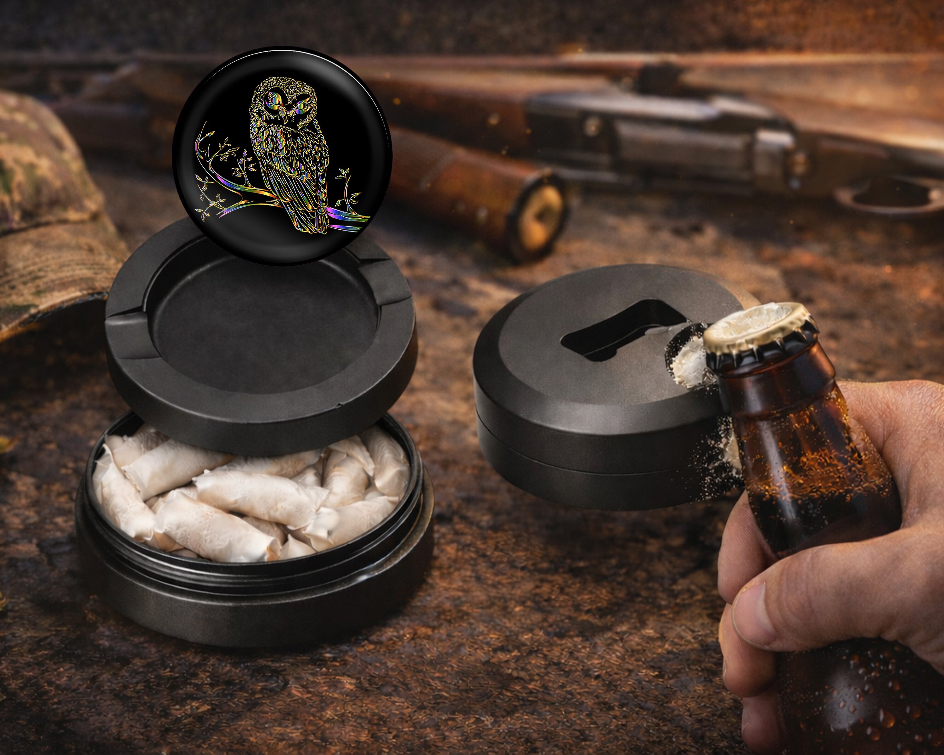 Owl Grinder Snus Storage Case Bottle Opener
