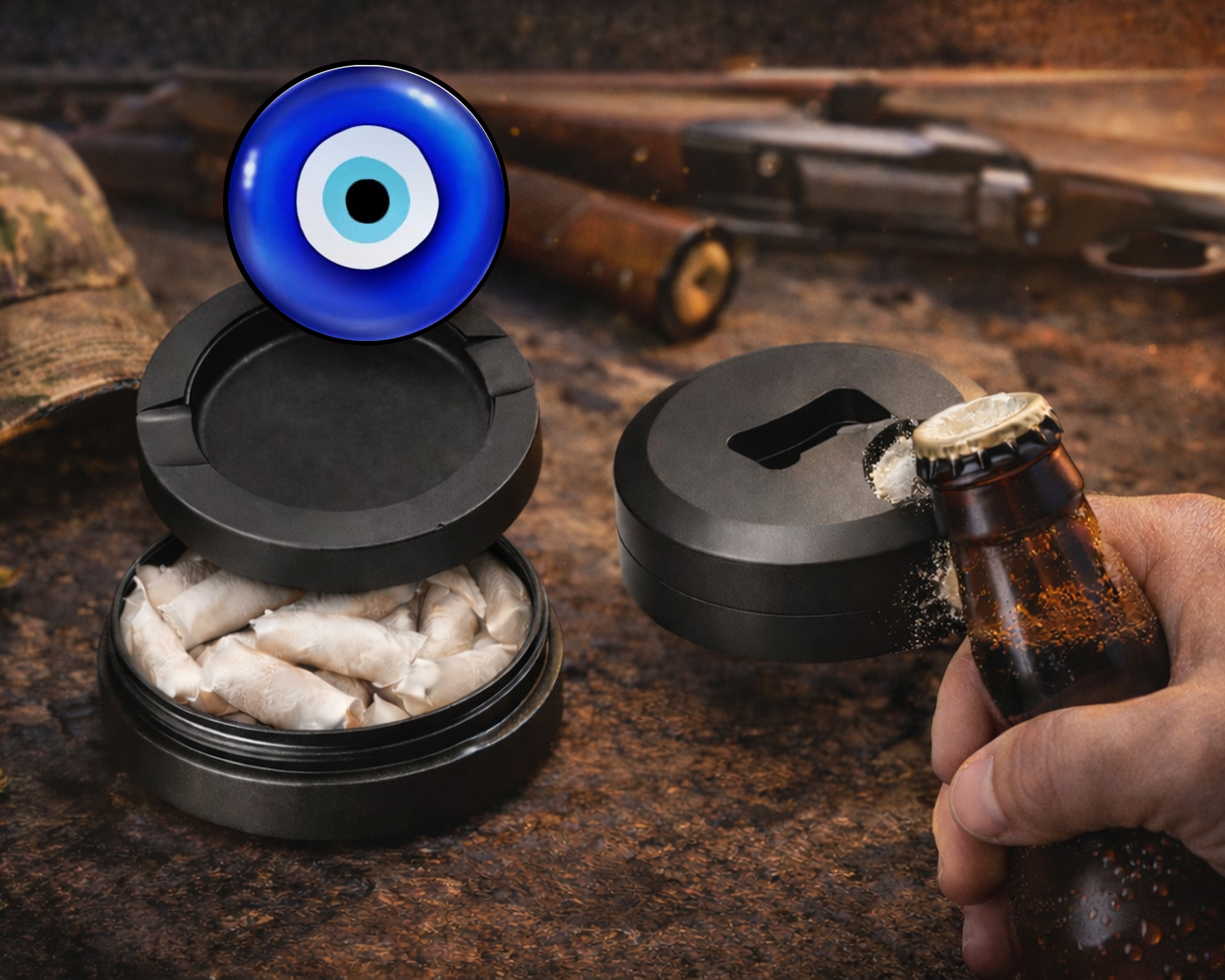 Evil Eye Nazar Azul Snus Storage Case Bottle Opener
