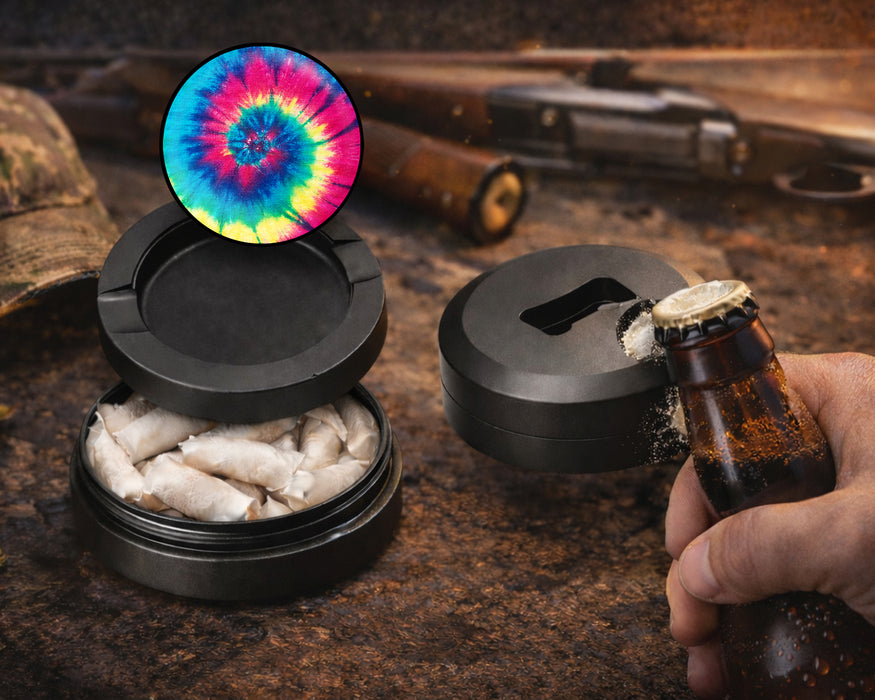 Peace, Love and Tie Dye Snus Storage Case Bottle Opener