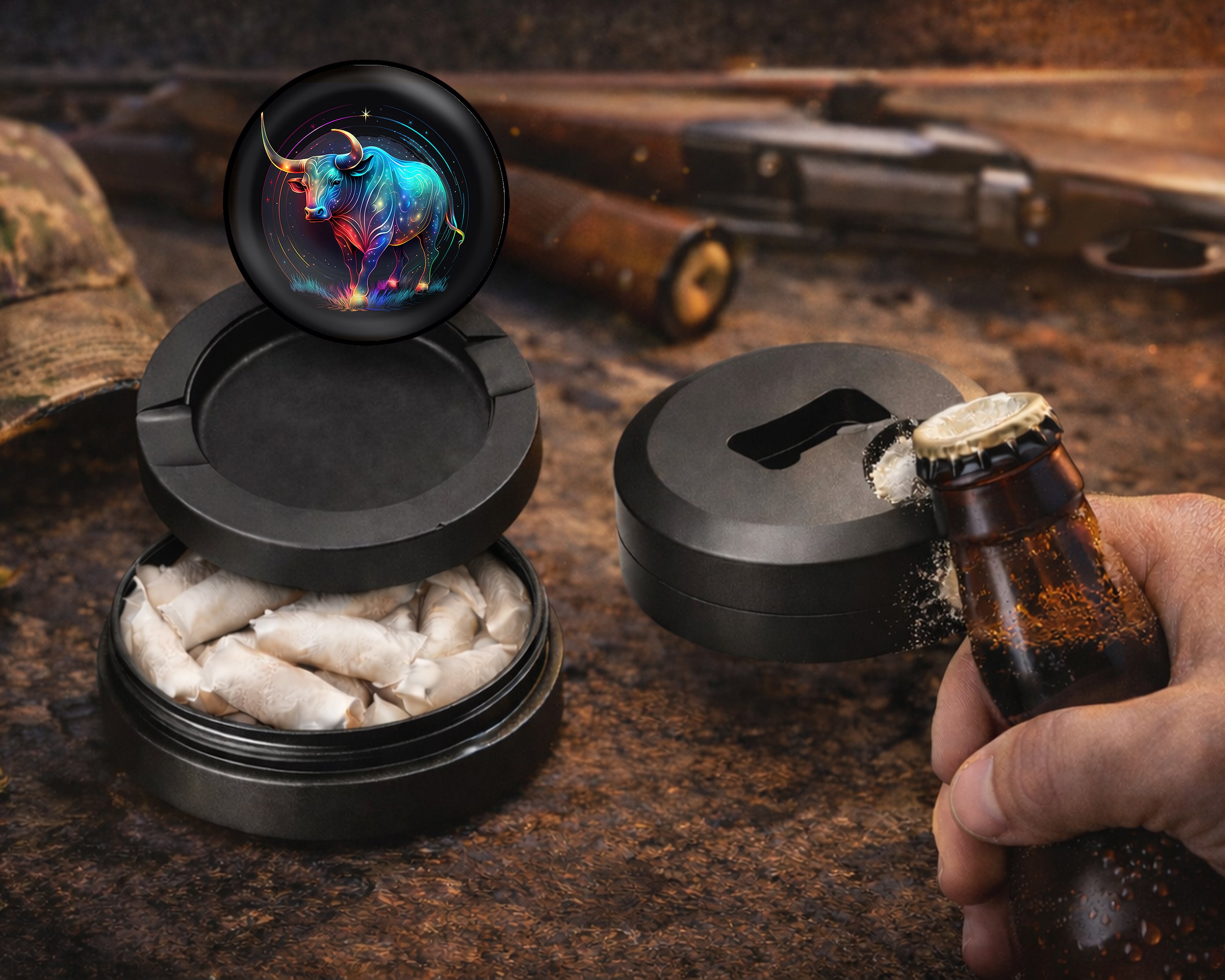 Taurus Zodiac Astrology Snus Storage Case Bottle Opener
