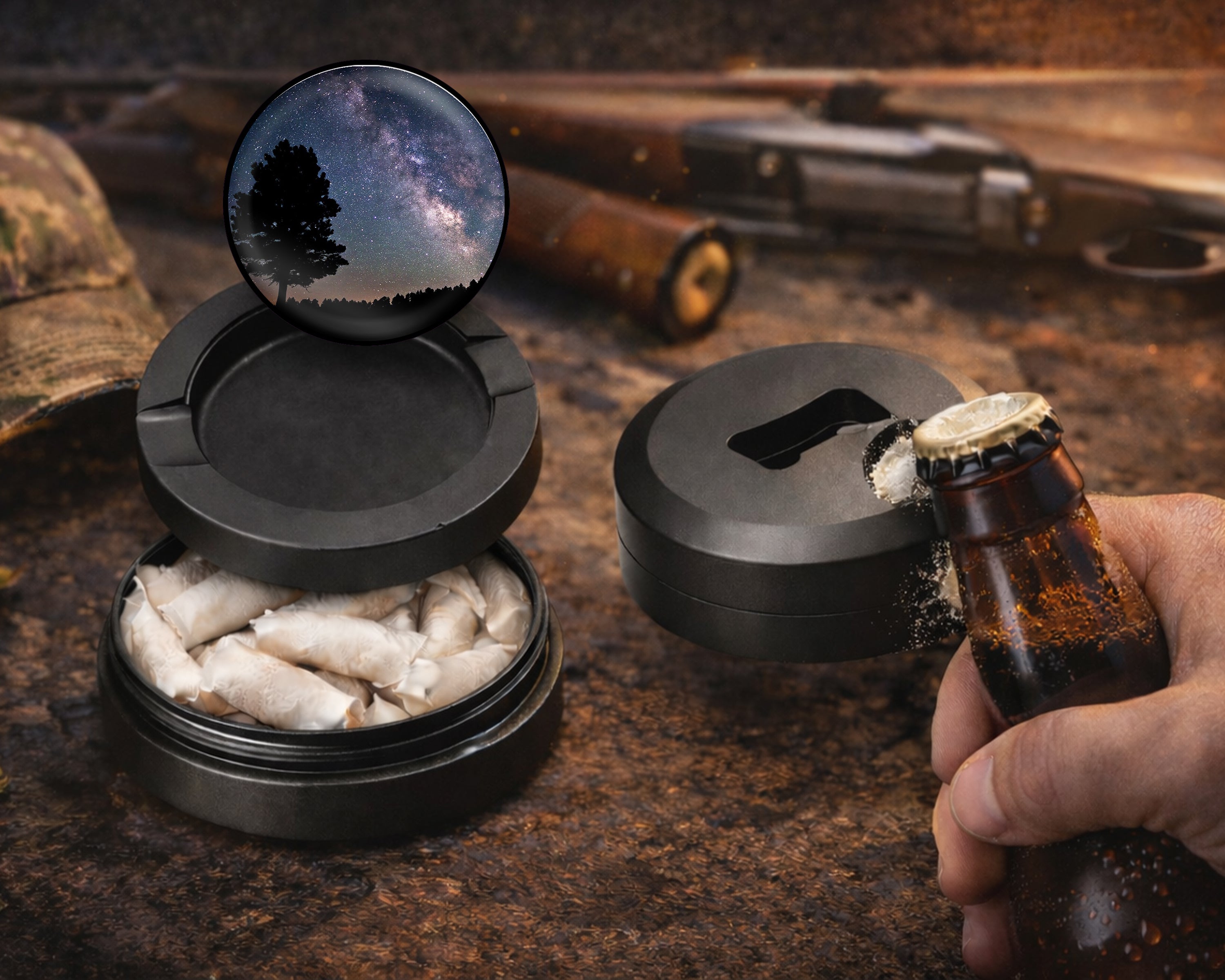 Milky Way Galaxy Snus Storage Case Bottle Opener