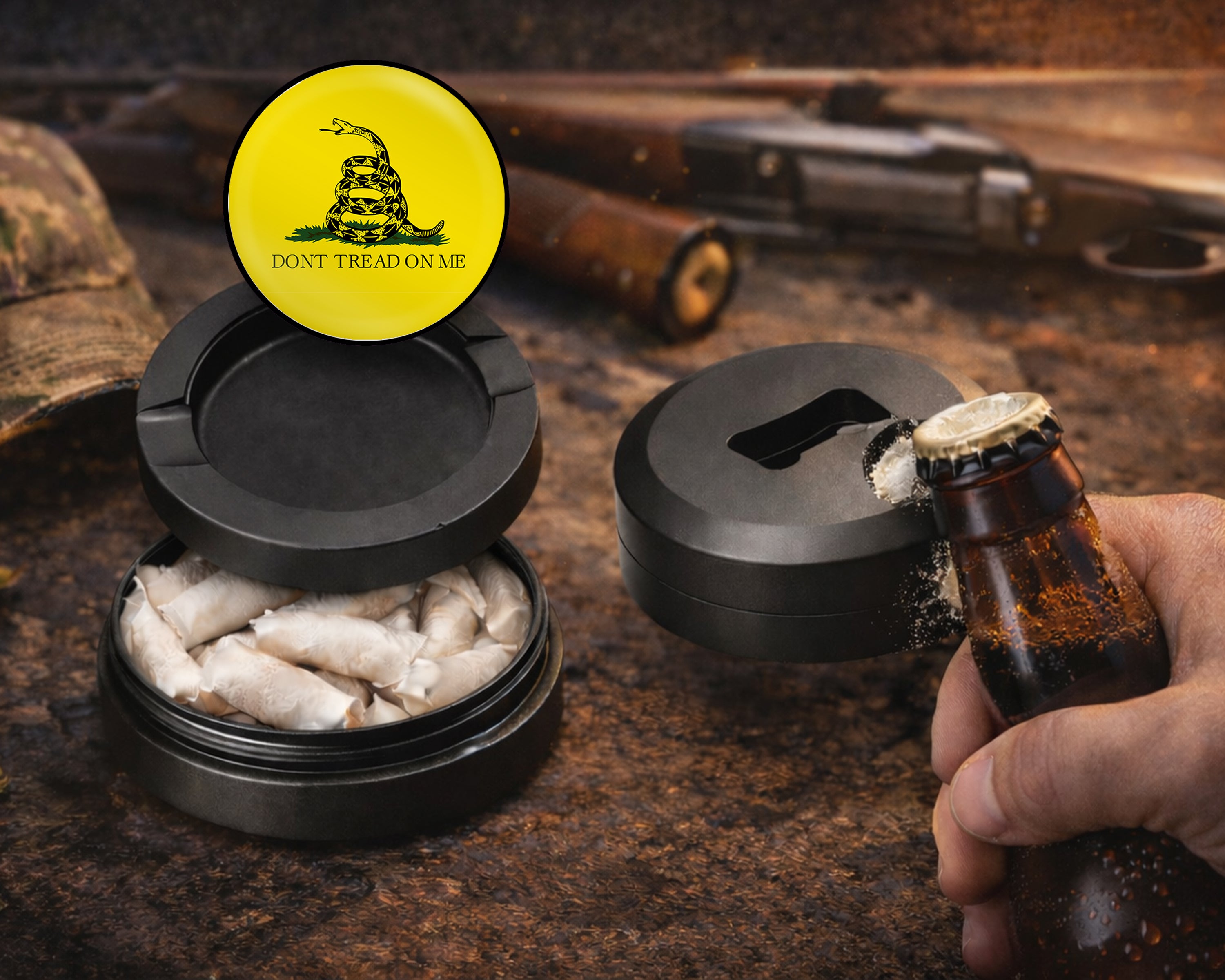 Don't Tread On Me Snus Storage Case Bottle Opener