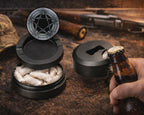 Skull & Bones Pentagram Snus Storage Case Bottle Opener