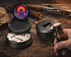 Psychedelic Serpent Sun Shaman Snus Storage Case Bottle Opener