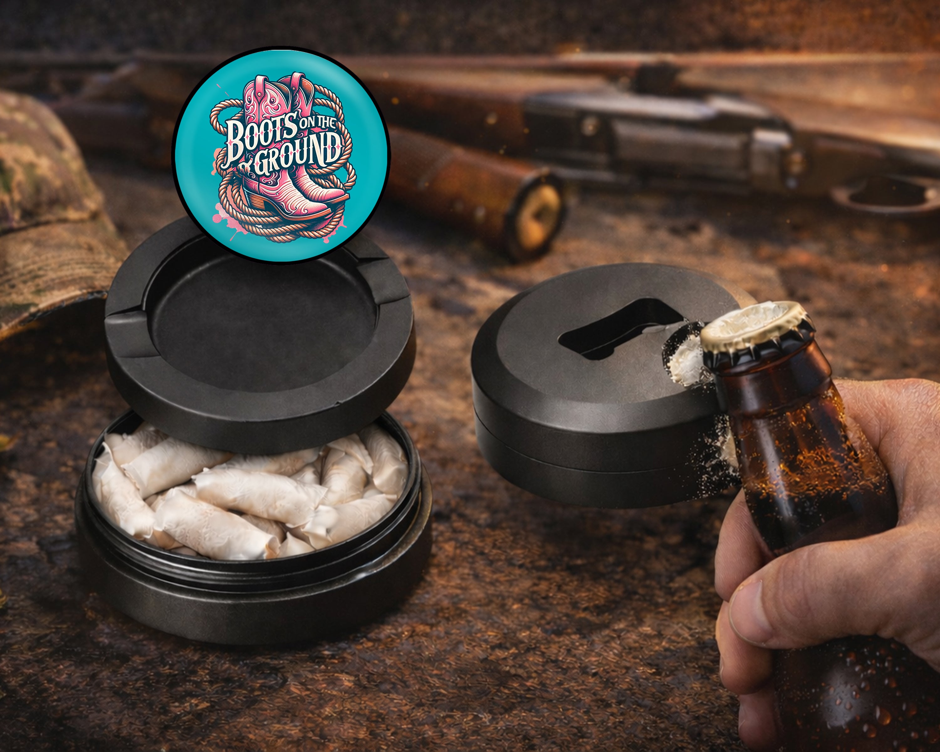 Boots On The Ground Snus Storage Case Bottle Opener