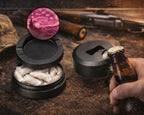 Pink Starry Night Vaporwave Van Gogh Art Snus Storage Case Bottle Opener