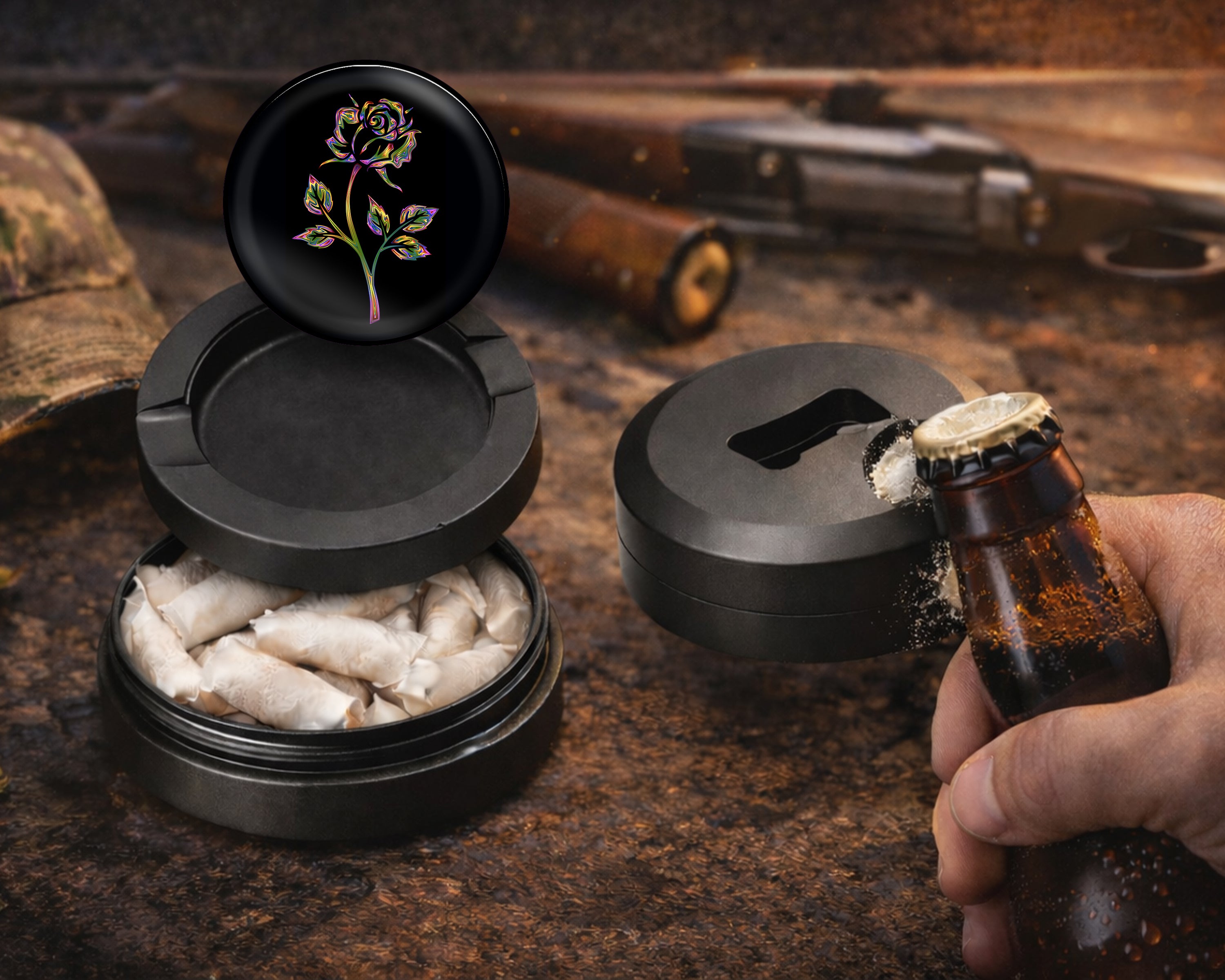 Rose Gift For Her Snus Storage Case Bottle Opener