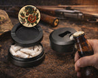 Classic Skull and Roses Flash Tattoo Design Snus Storage Case Bottle Opener