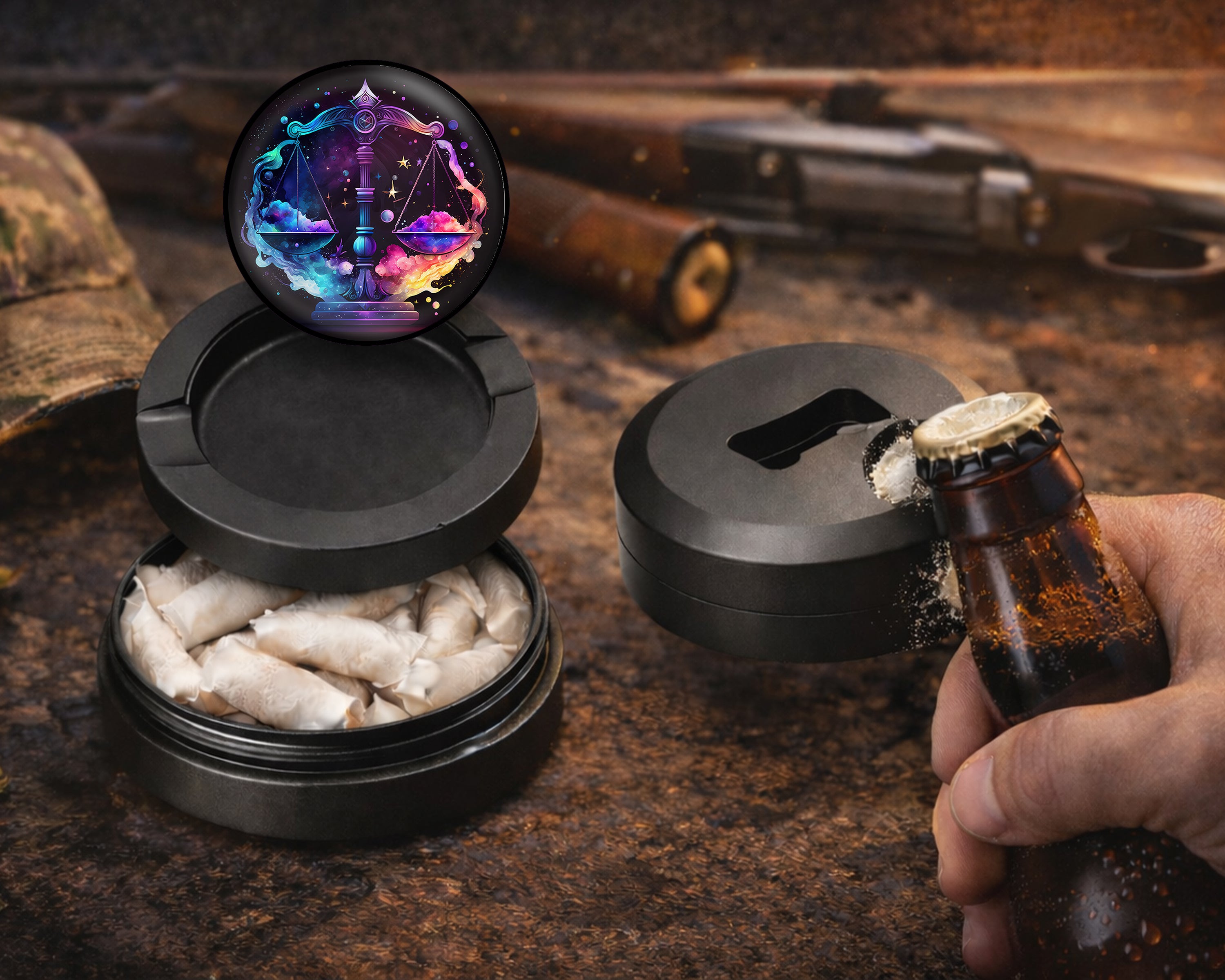 Libra Zodiac Sign Gift, Birth Sign Snus Storage Case Bottle Opener