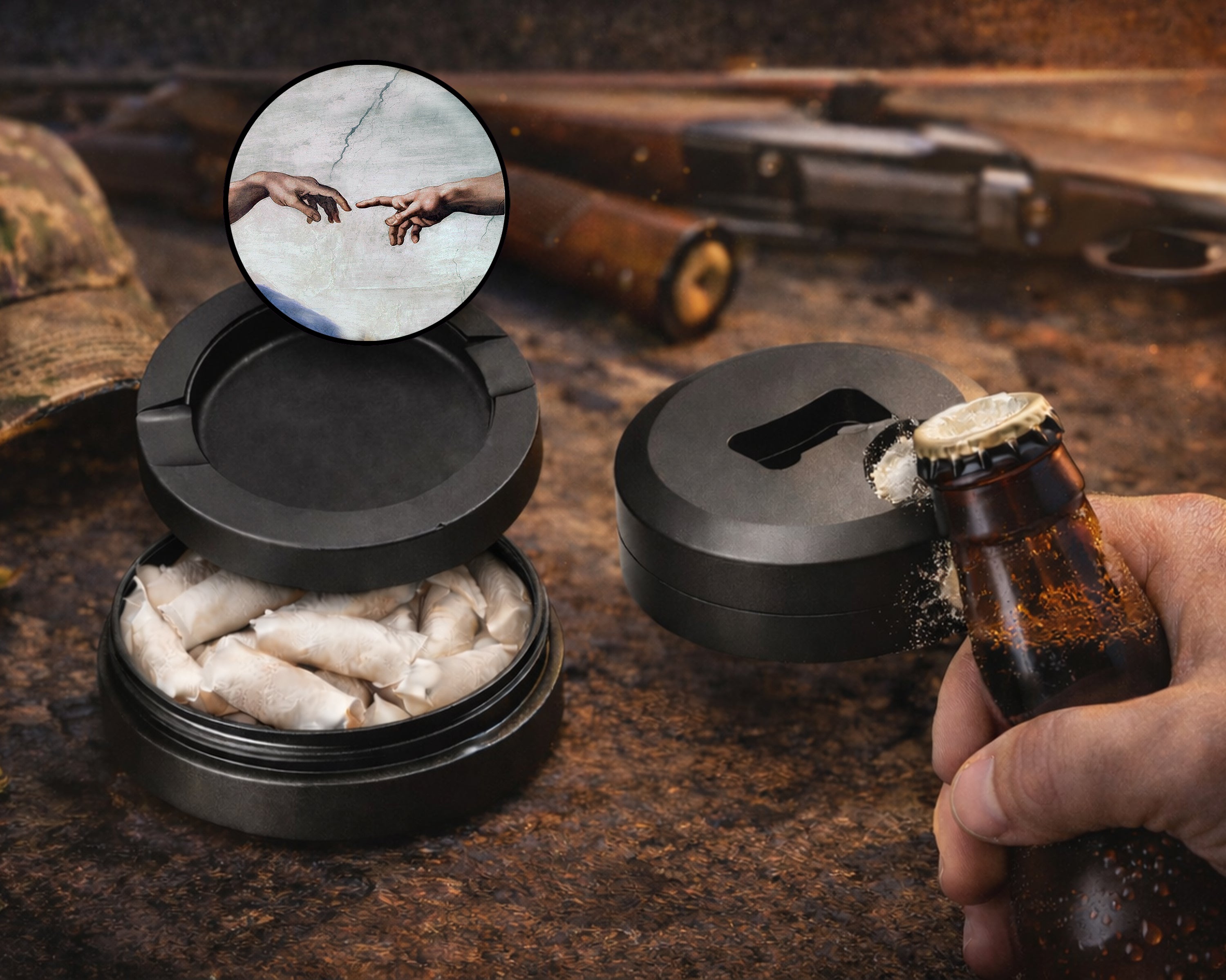 Sistine Chapel, Hand of God,Michaelangelo Snus Storage Case Bottle Opener