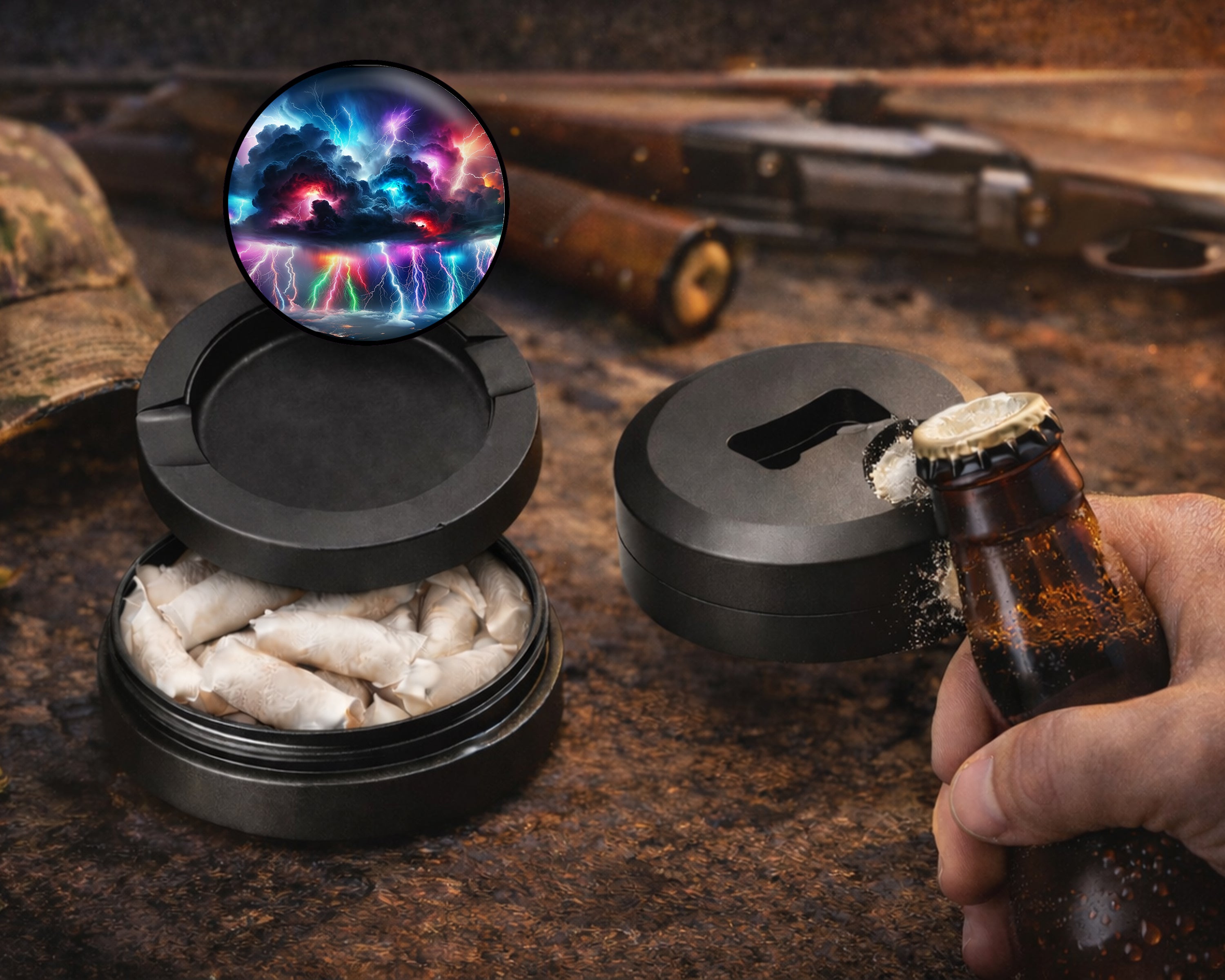 Thunderstorm Storm Catcher Snus Storage Case Bottle Opener